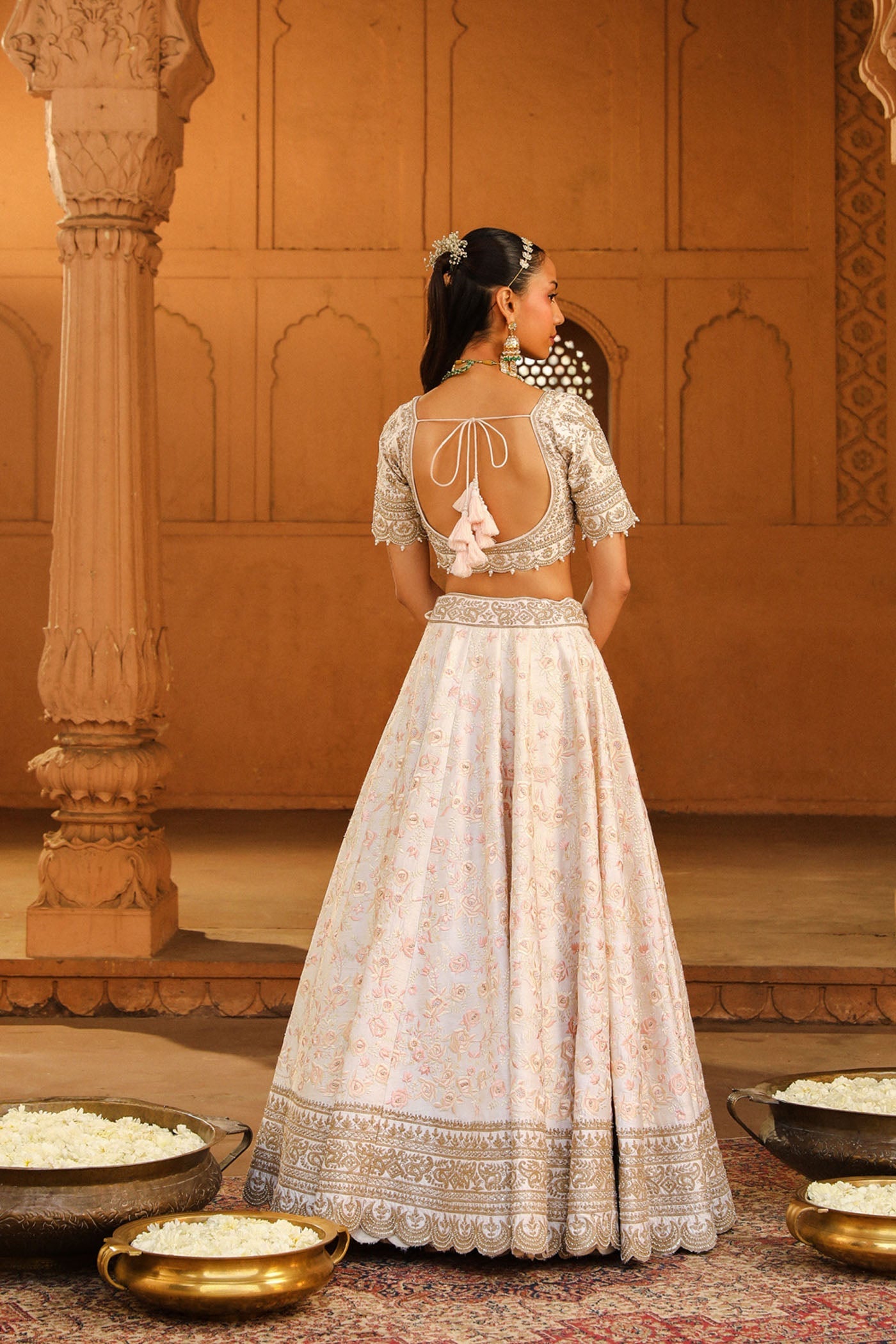 Maryam - Daisy Ivory Lehenga Set With Dupatta