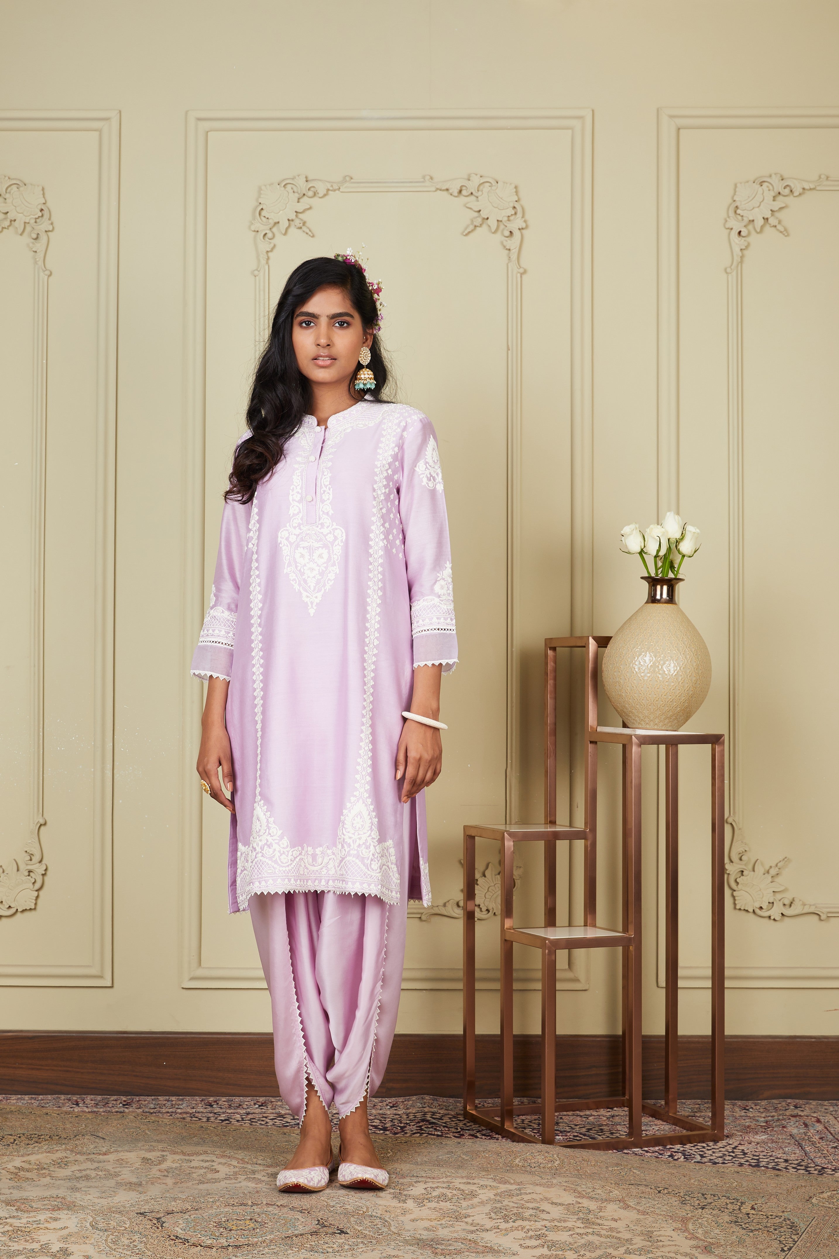 Ayanna - Periwinkle Short Kurta With Dhoti
