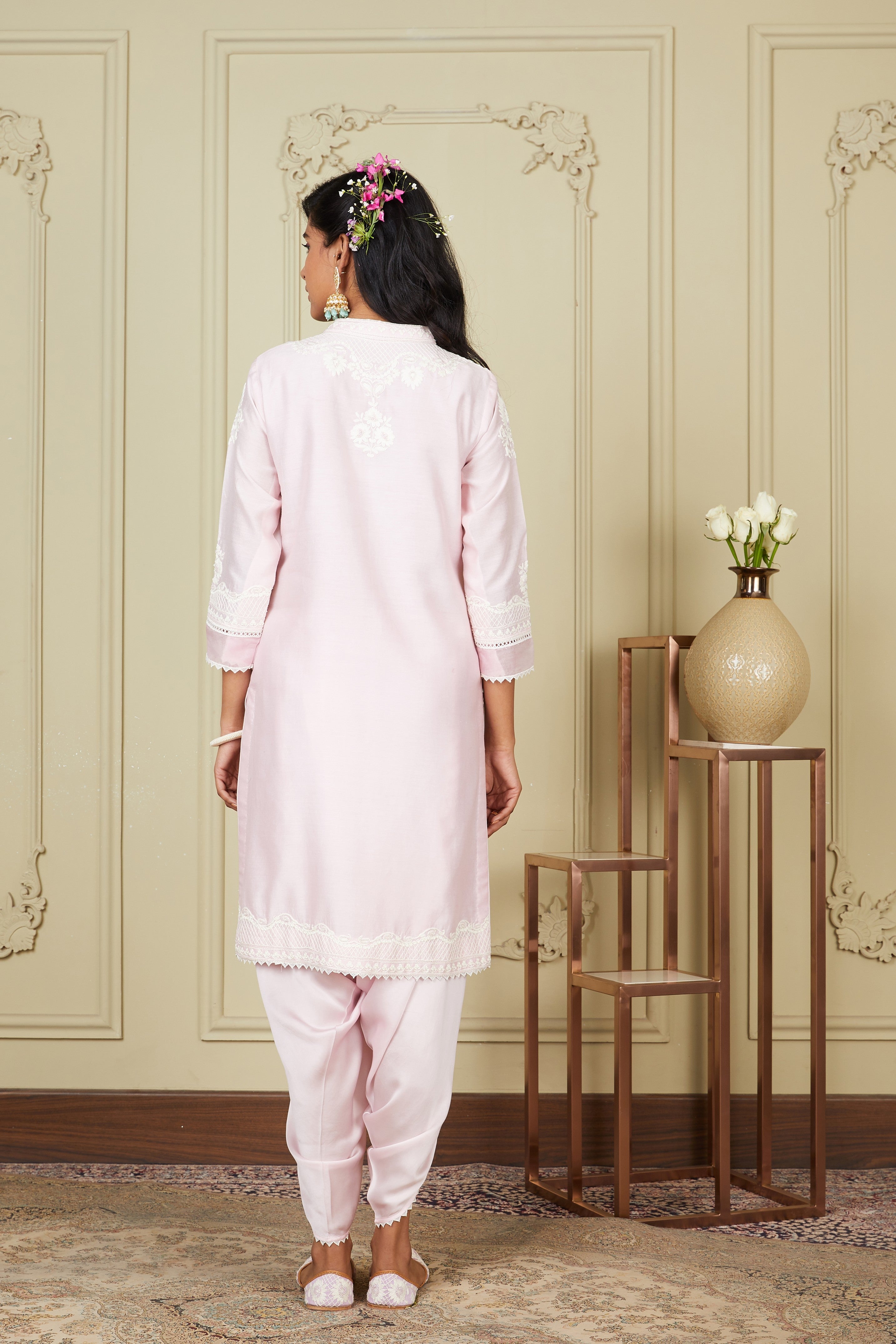 Ayanna - Pearl Blush Short Kurta With Dhoti