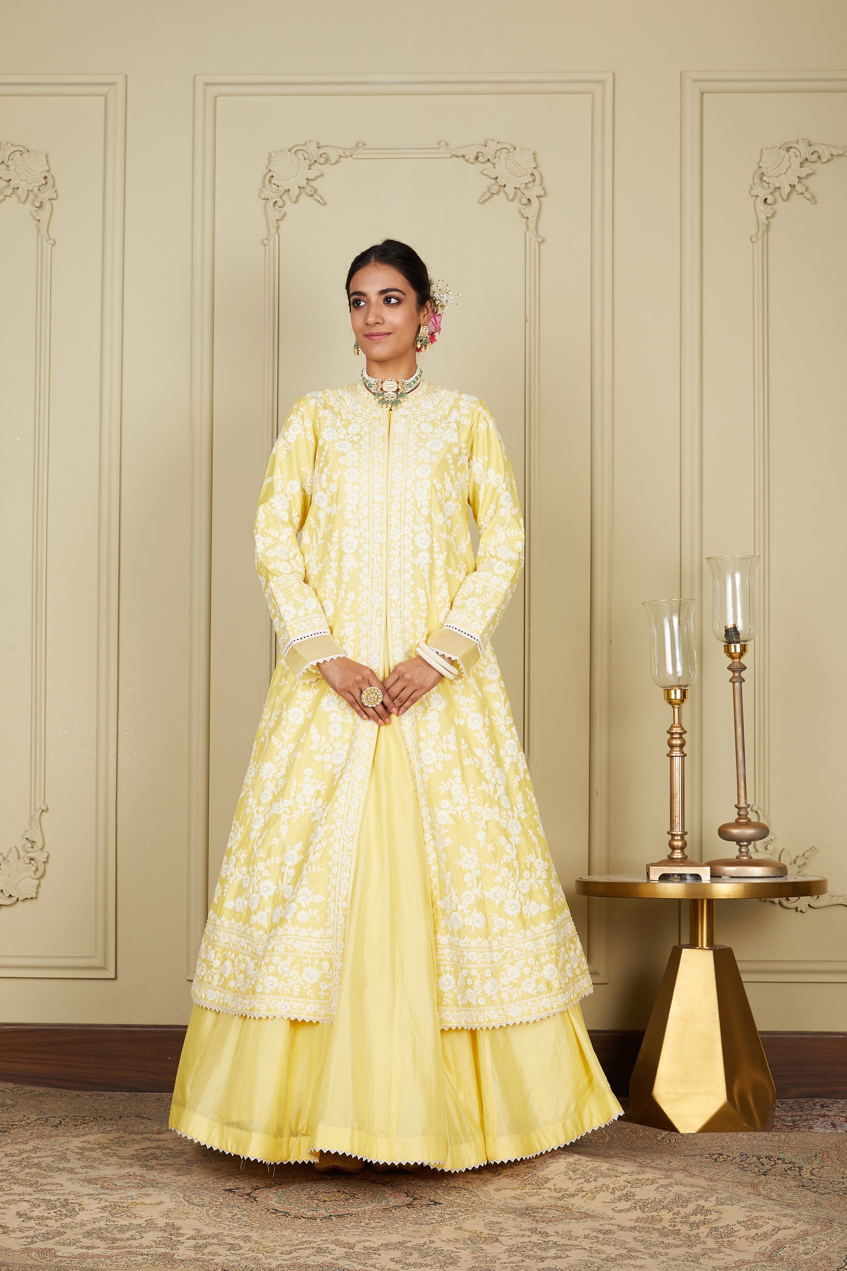Upasana Ghai In Zahria - Lemon Yellow Jacket, Lehenga With Blouse And Dupatta