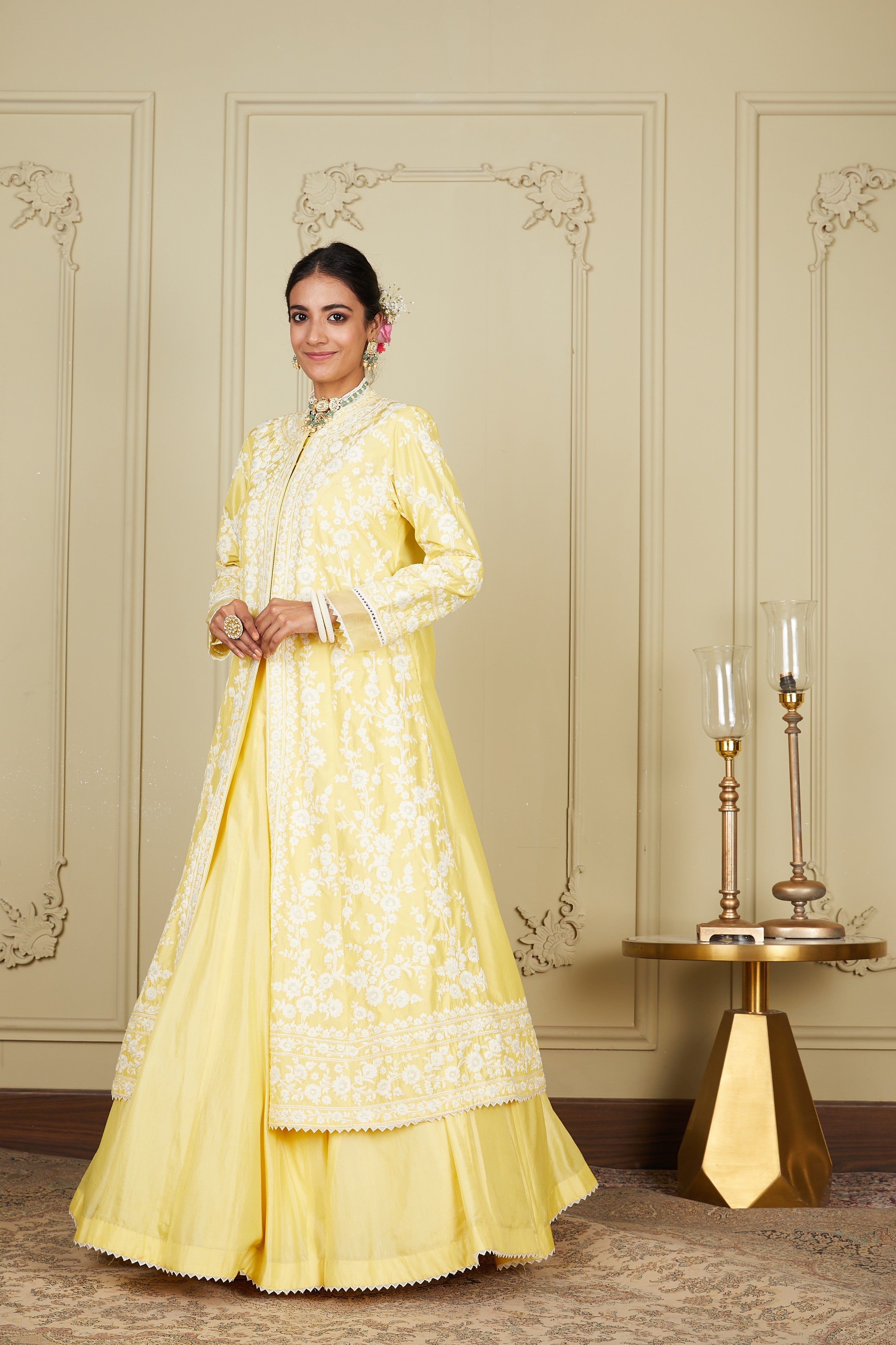 Upasana Ghai In Zahria - Lemon Yellow Jacket, Lehenga With Blouse And Dupatta