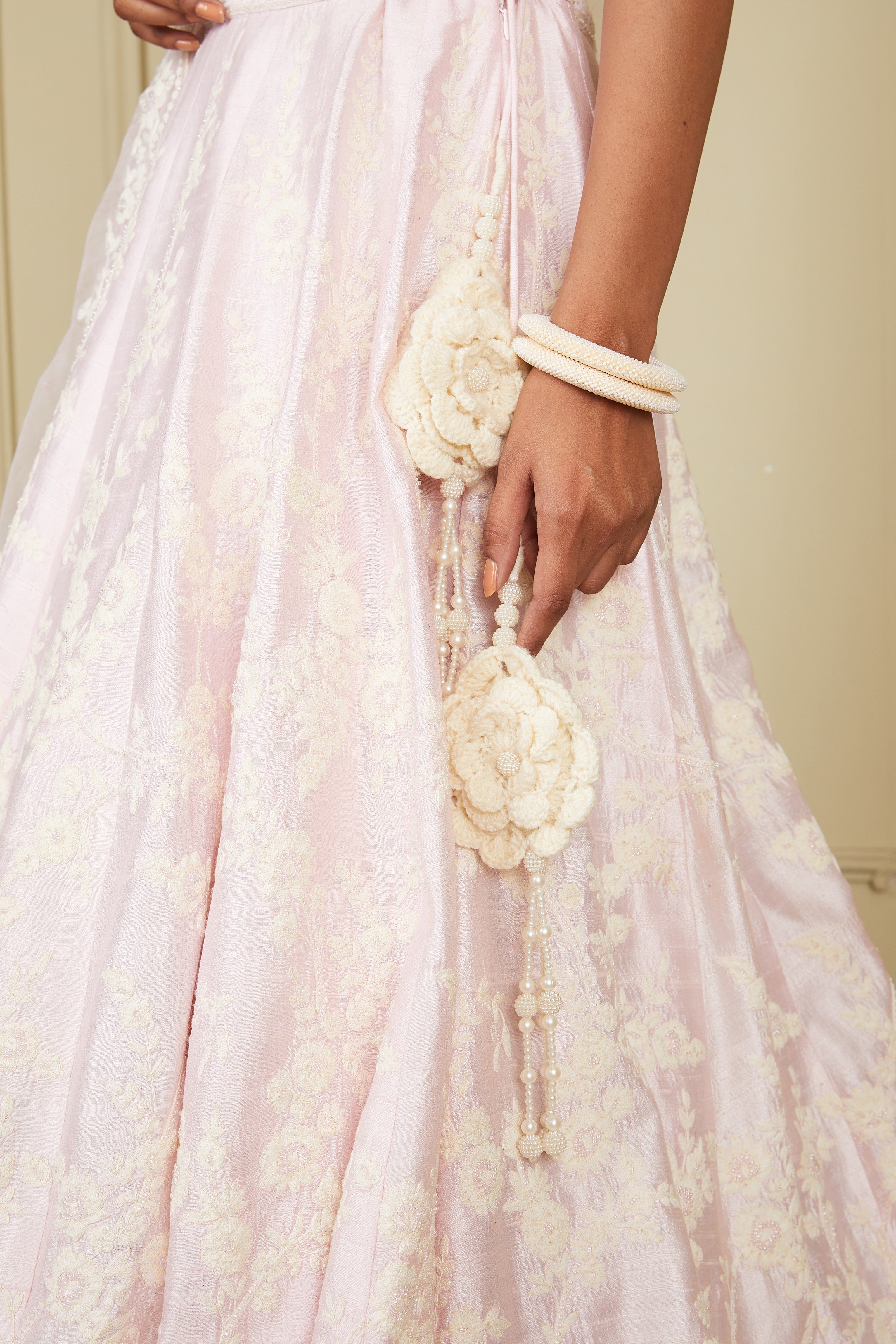Myra - Pearl Blush Lehenga With Blouse And Dupatta