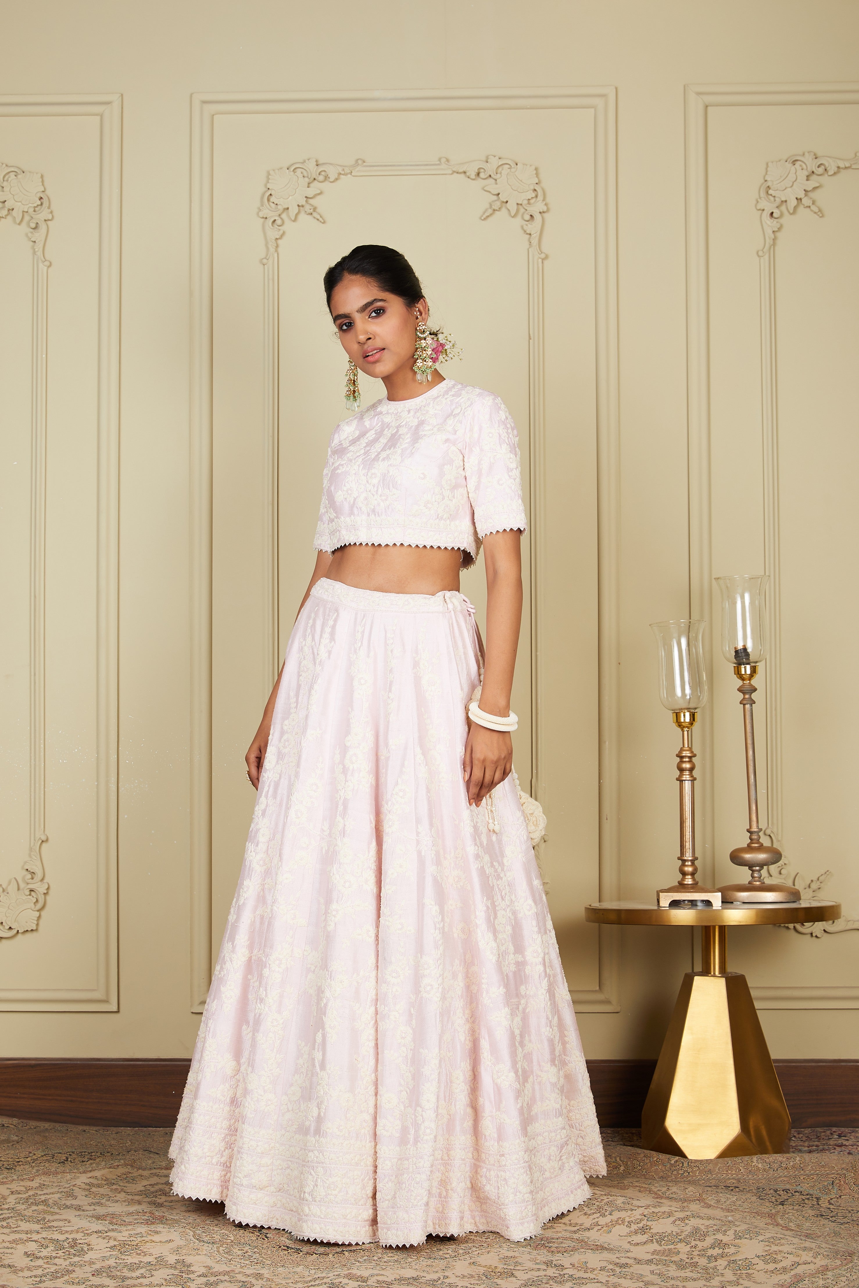 Myra - Pearl Blush Lehenga With Blouse And Dupatta