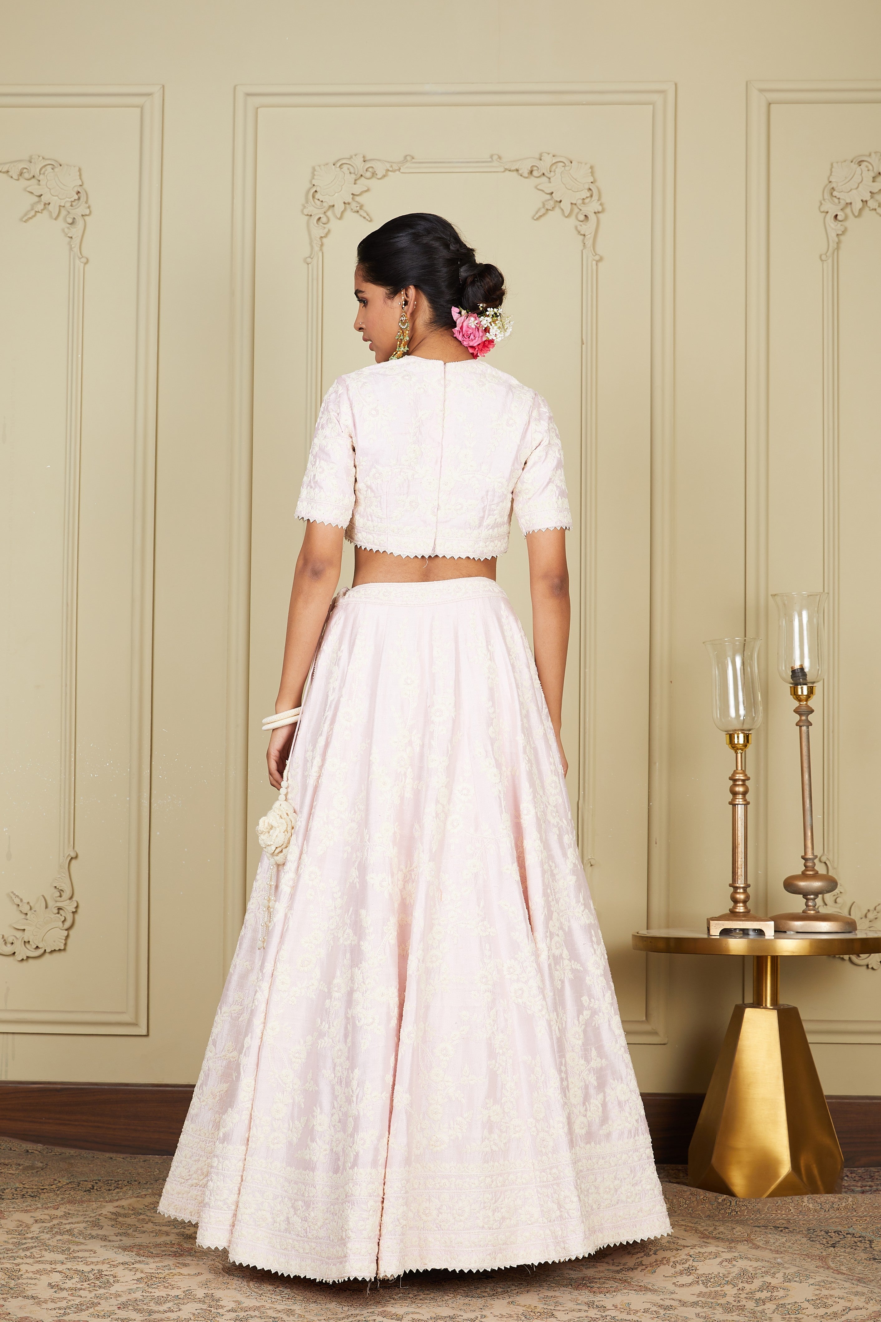 Myra - Pearl Blush Lehenga With Blouse And Dupatta