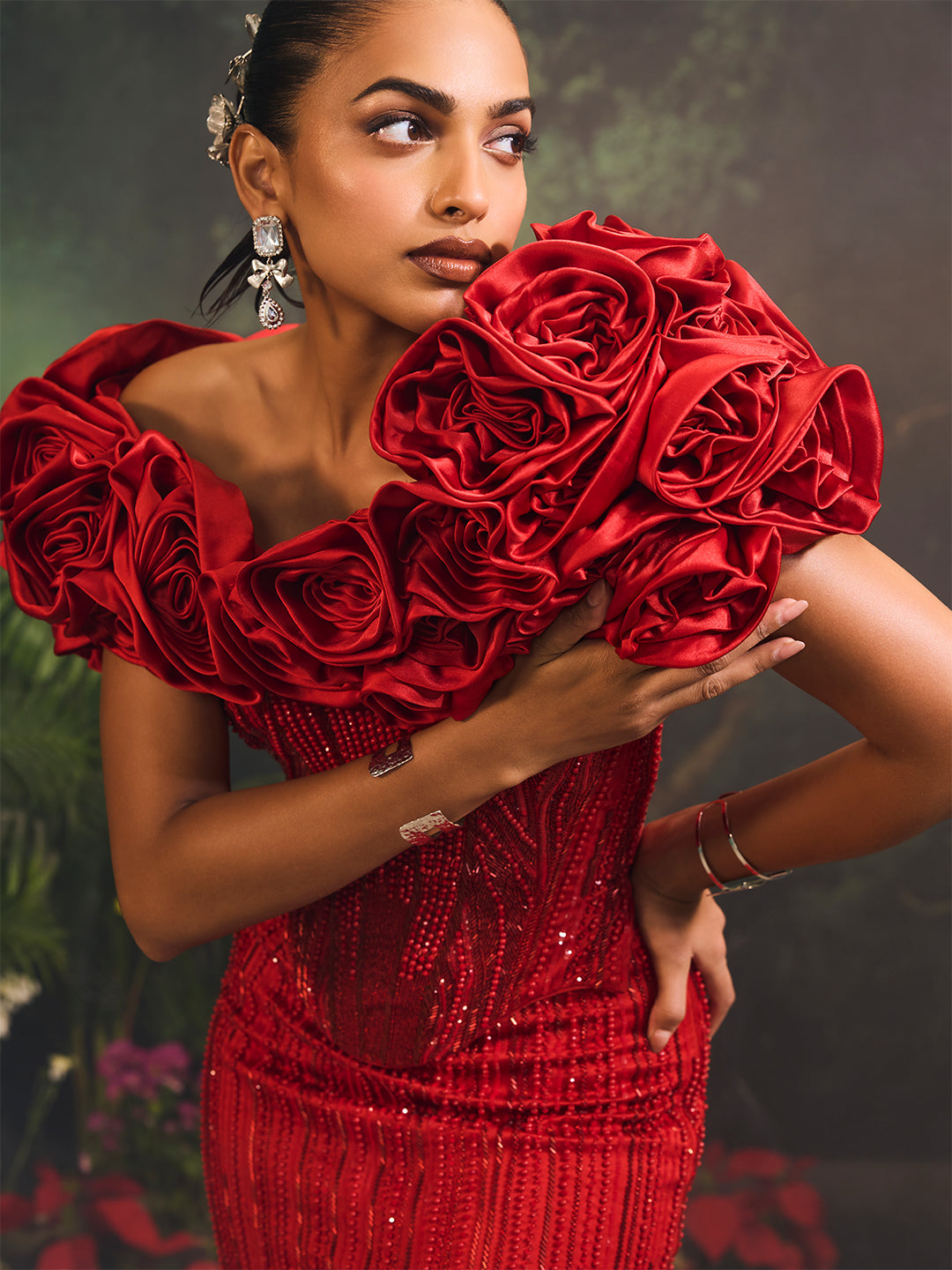 Bellerose Gown With Cape Red
