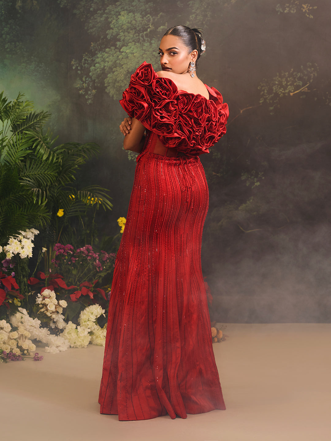 Bellerose Gown With Cape Red