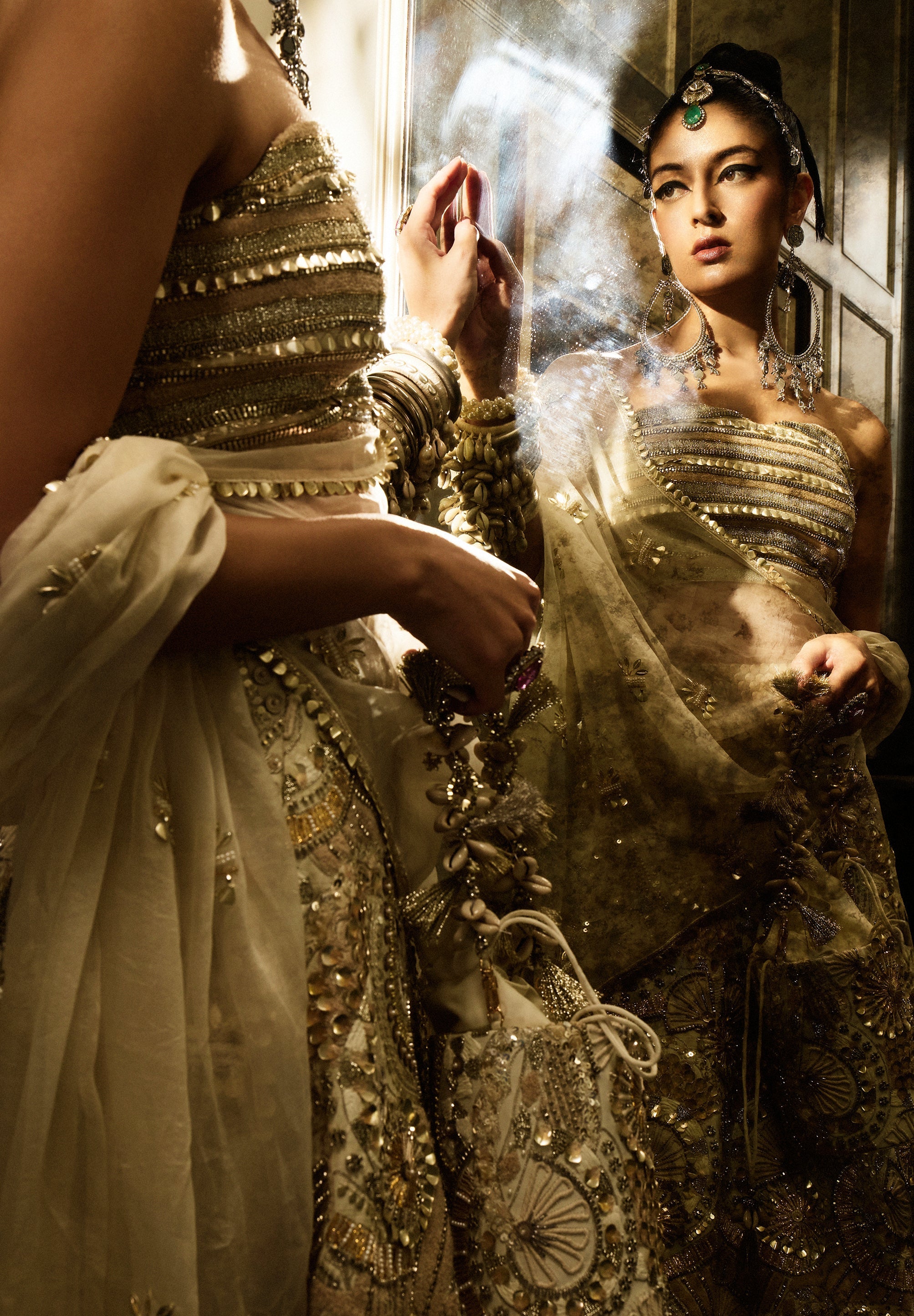 Vayu Embellished Bustier With Lehenga And Dupatta