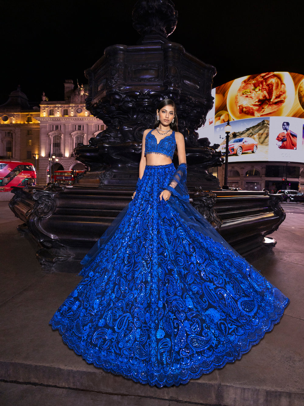 Alaya F In Blue Paisley Lehenga Set