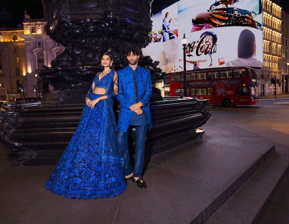 Alaya F In Blue Paisley Lehenga Set