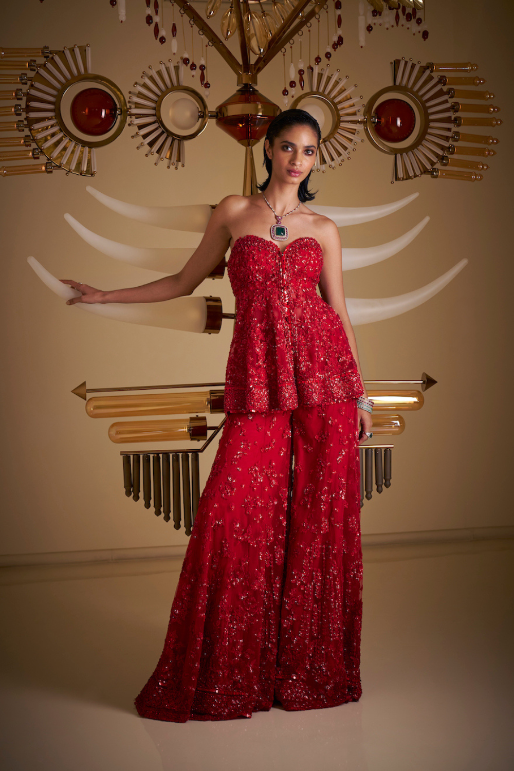 Rakul Preet Singh In Off-Shoulder Red Sharara Set