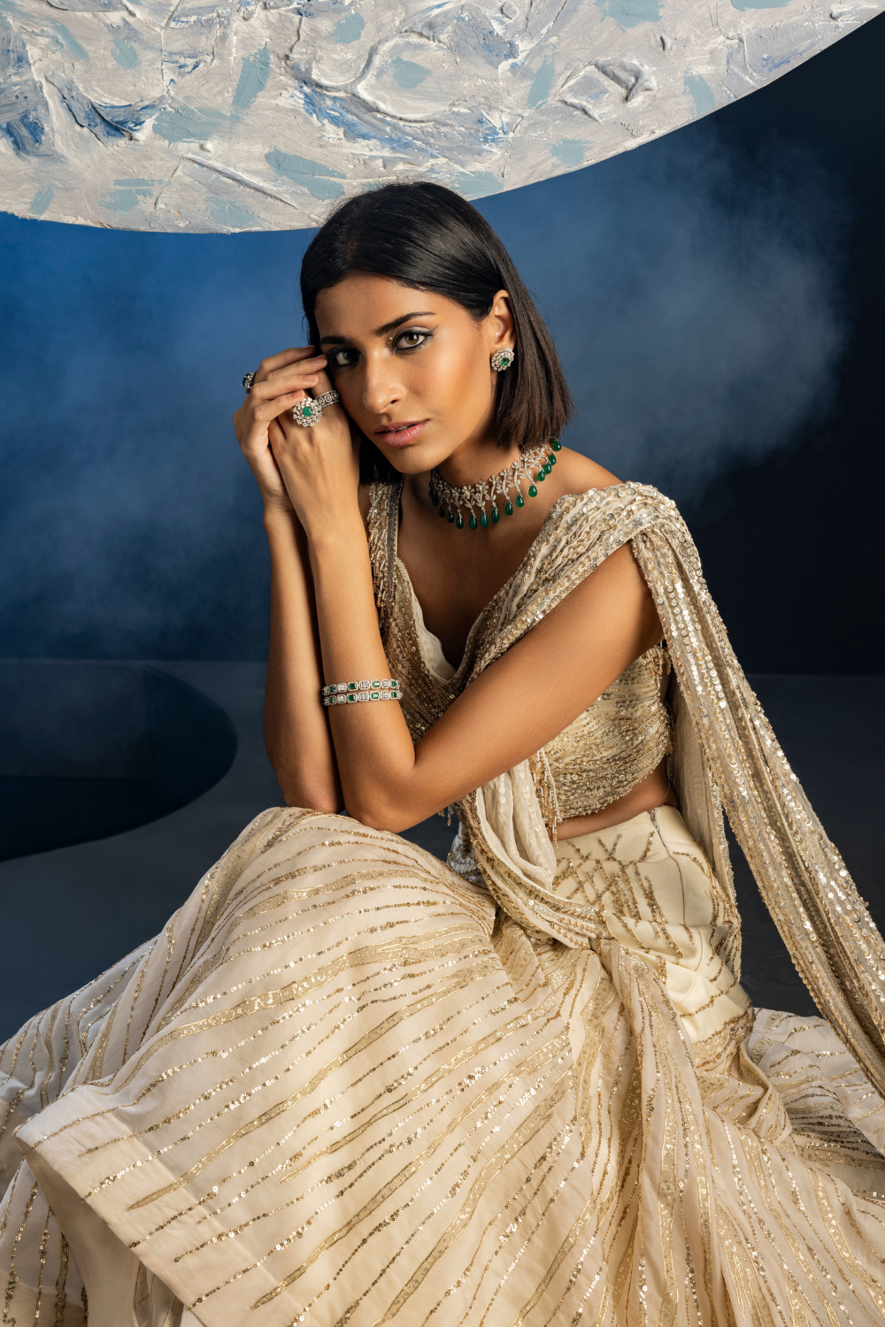 Moonlit Echo Saree