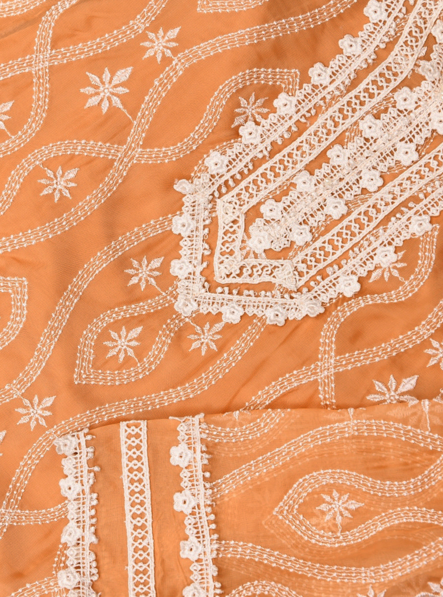 Mulmul Organza Faeleen Mango Kurta Wiith Mulmul Pima Faeleen Mango Garara