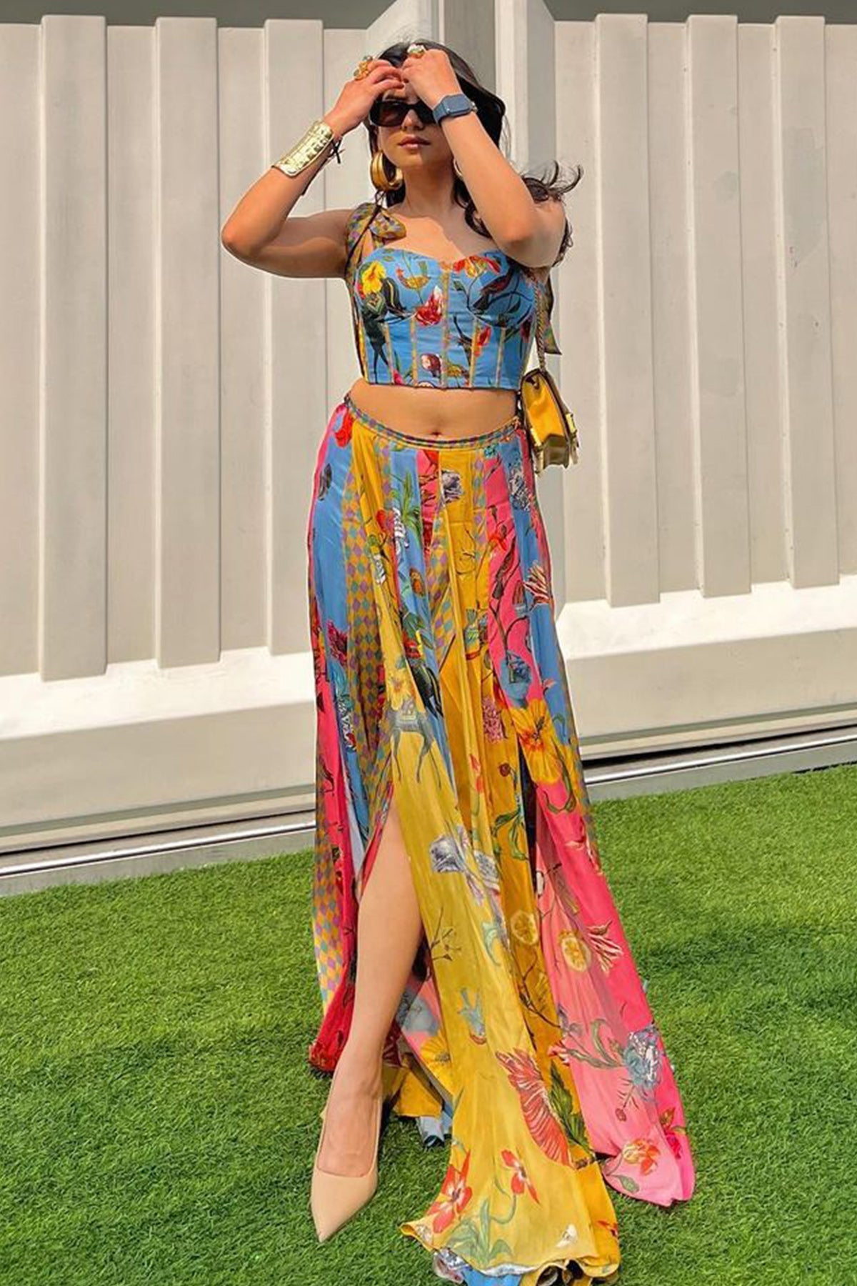 Dhriti Mehra In Printed Layered Skirt