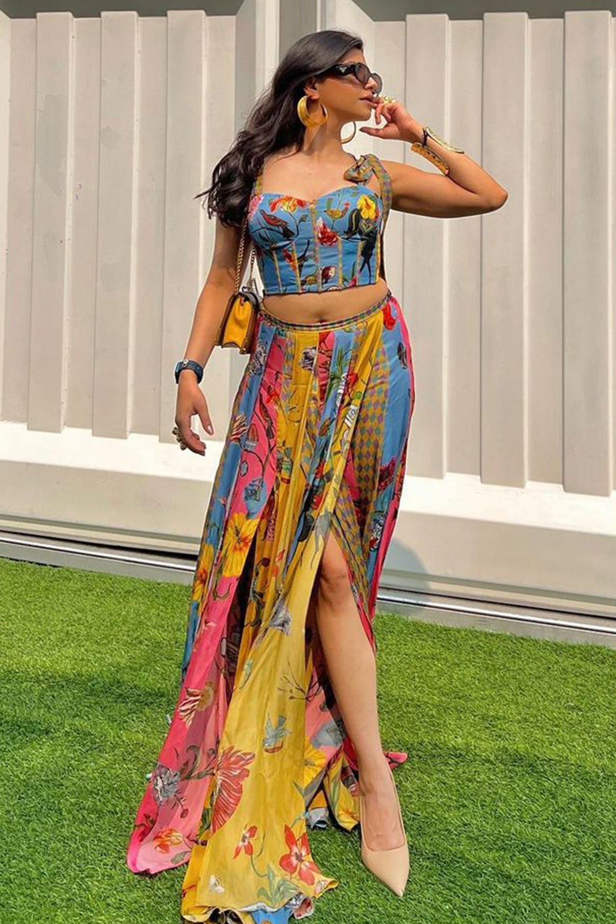 Dhriti Mehra In Printed Layered Skirt