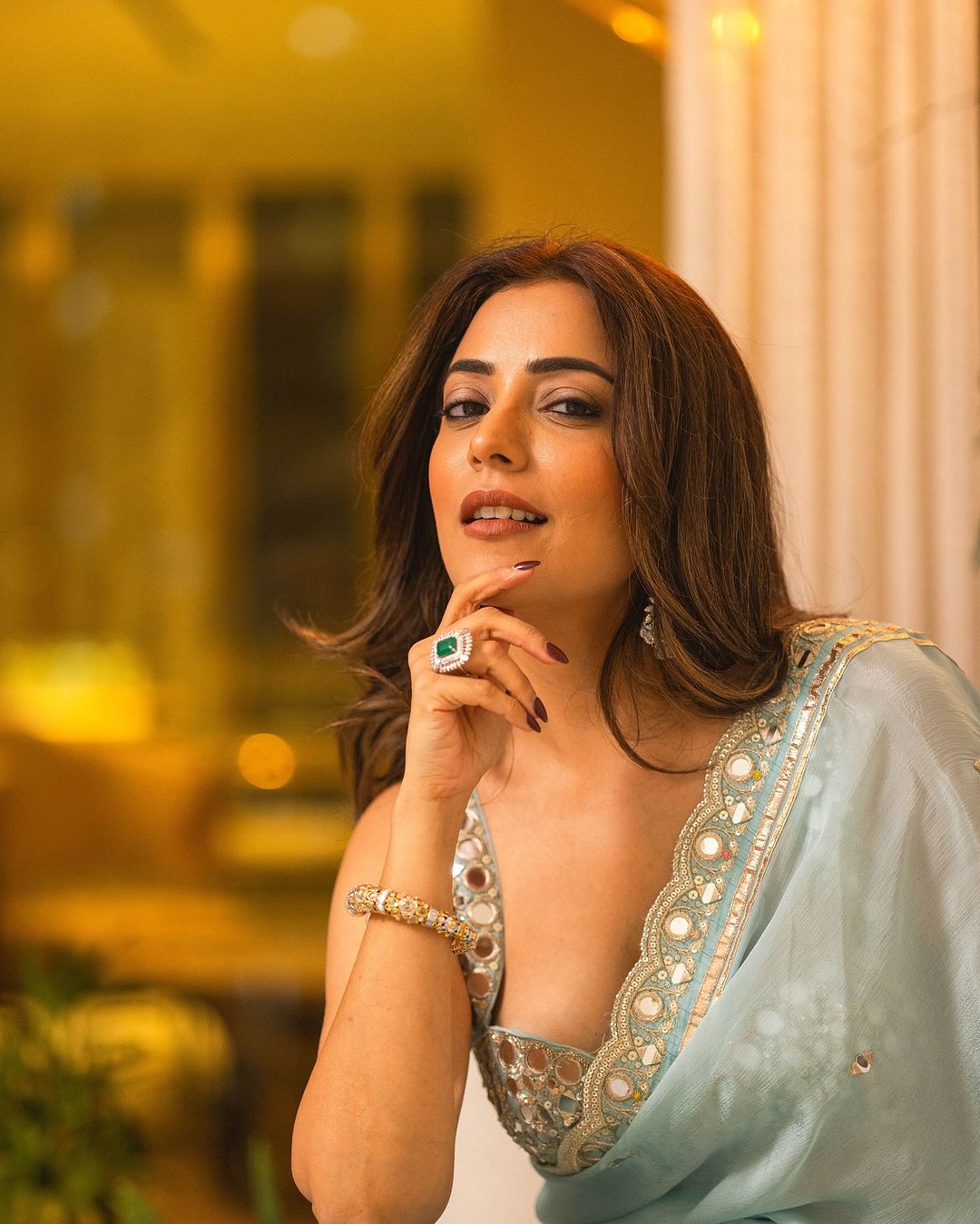 Nisha Aggarwal In Anusha Saree Set