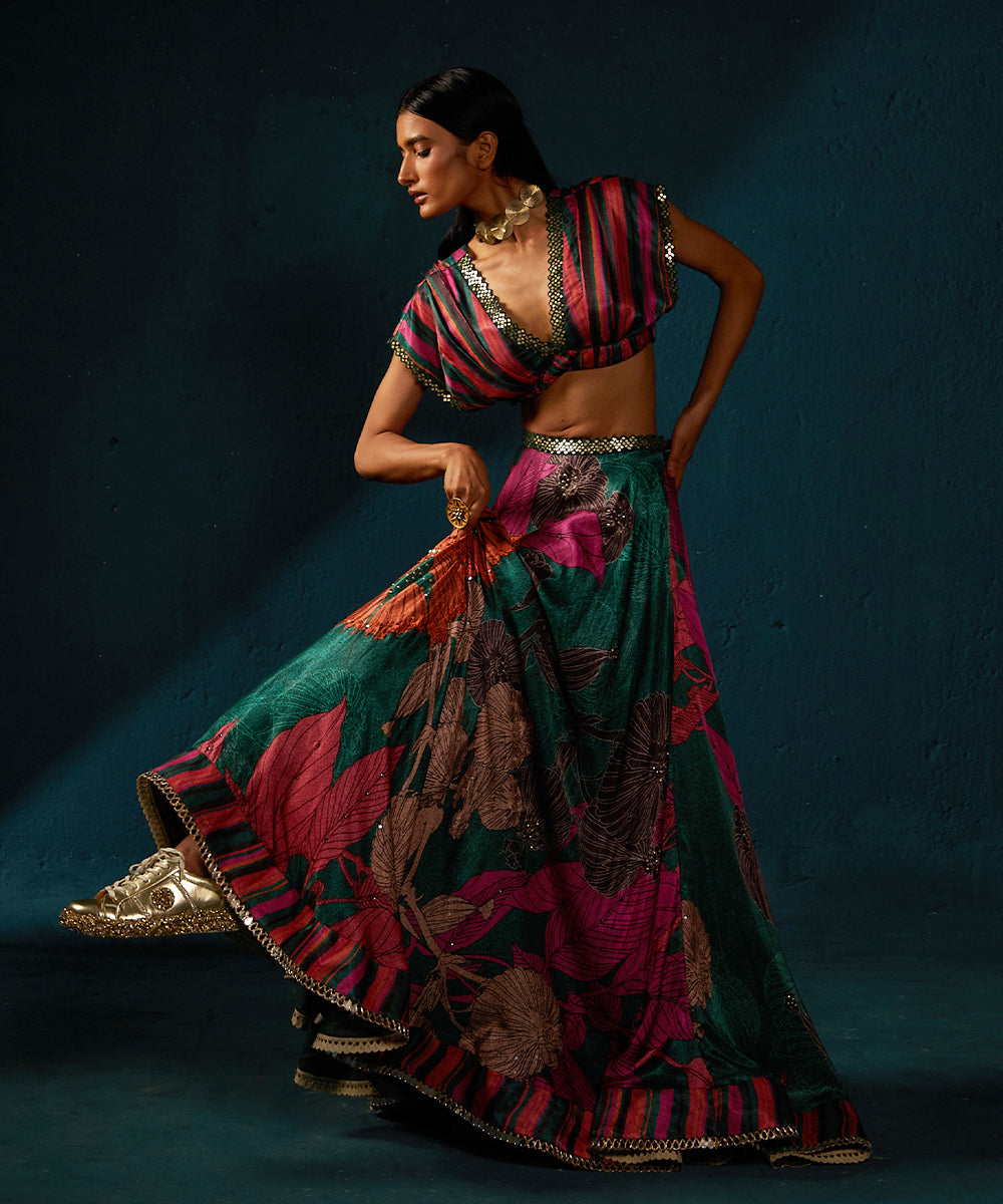 Bottle Green Lehenga Set