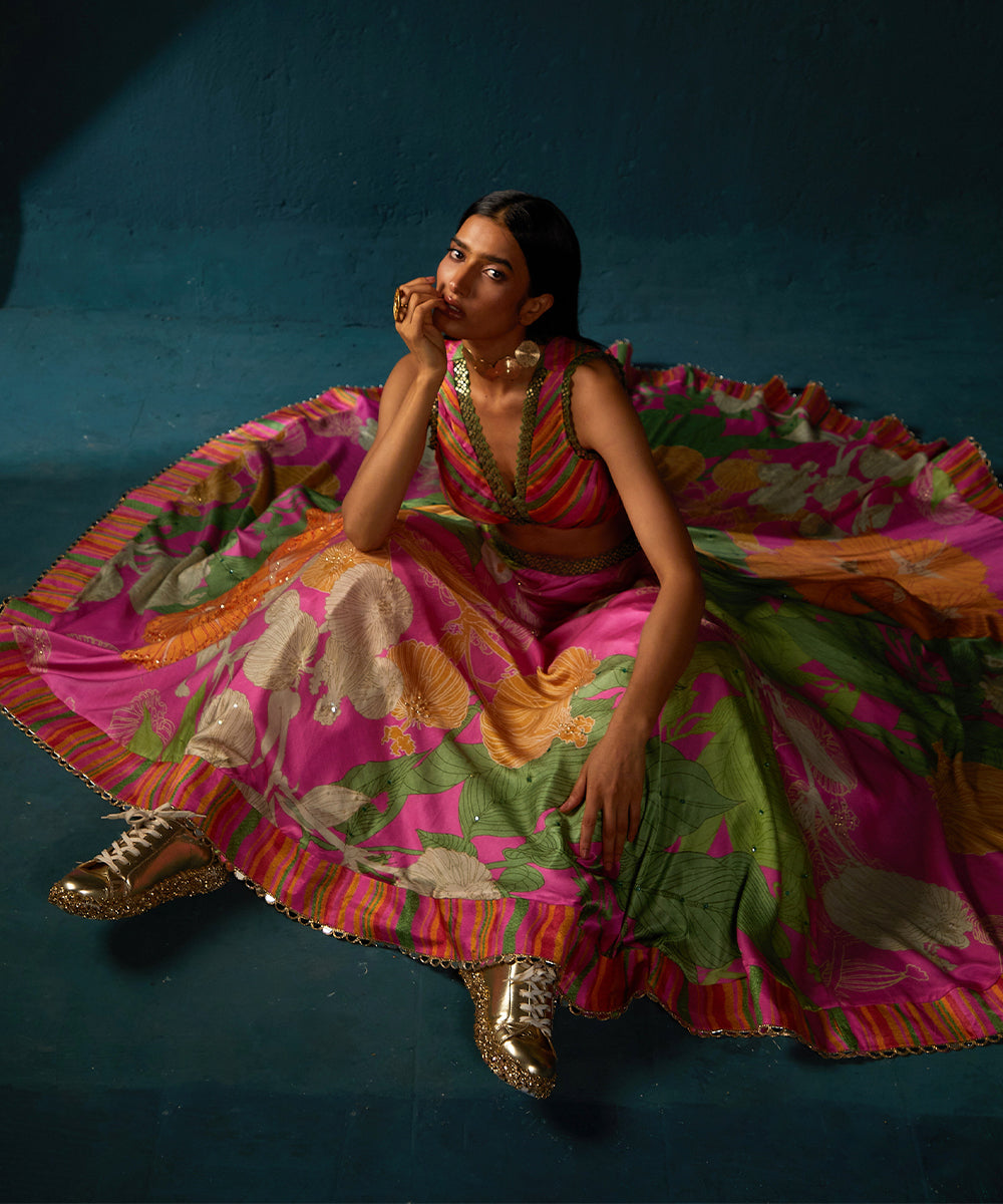 Fuschia Pink Lehenga Set