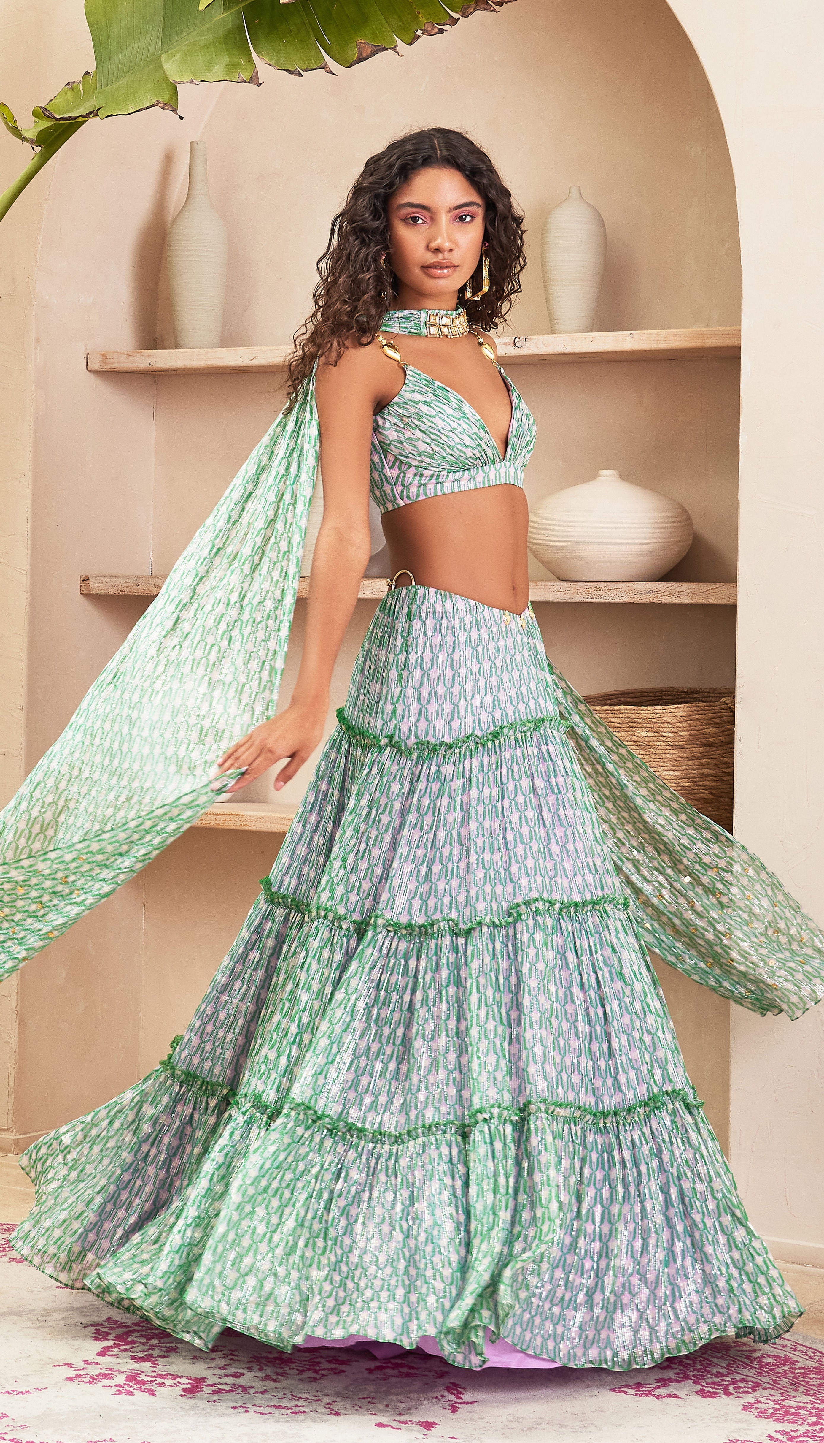 Synthia - Lilac Lehenga With Blouse & Dupatta