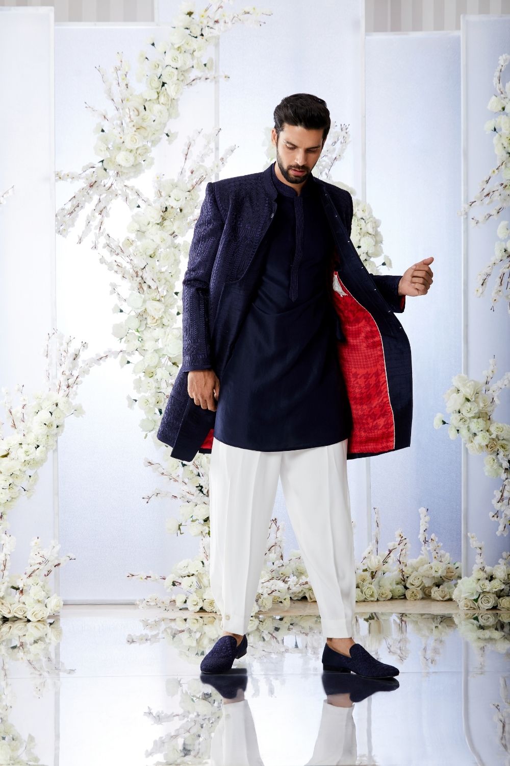Rajkumar Rao In Midnight Blue Sherwani Set
