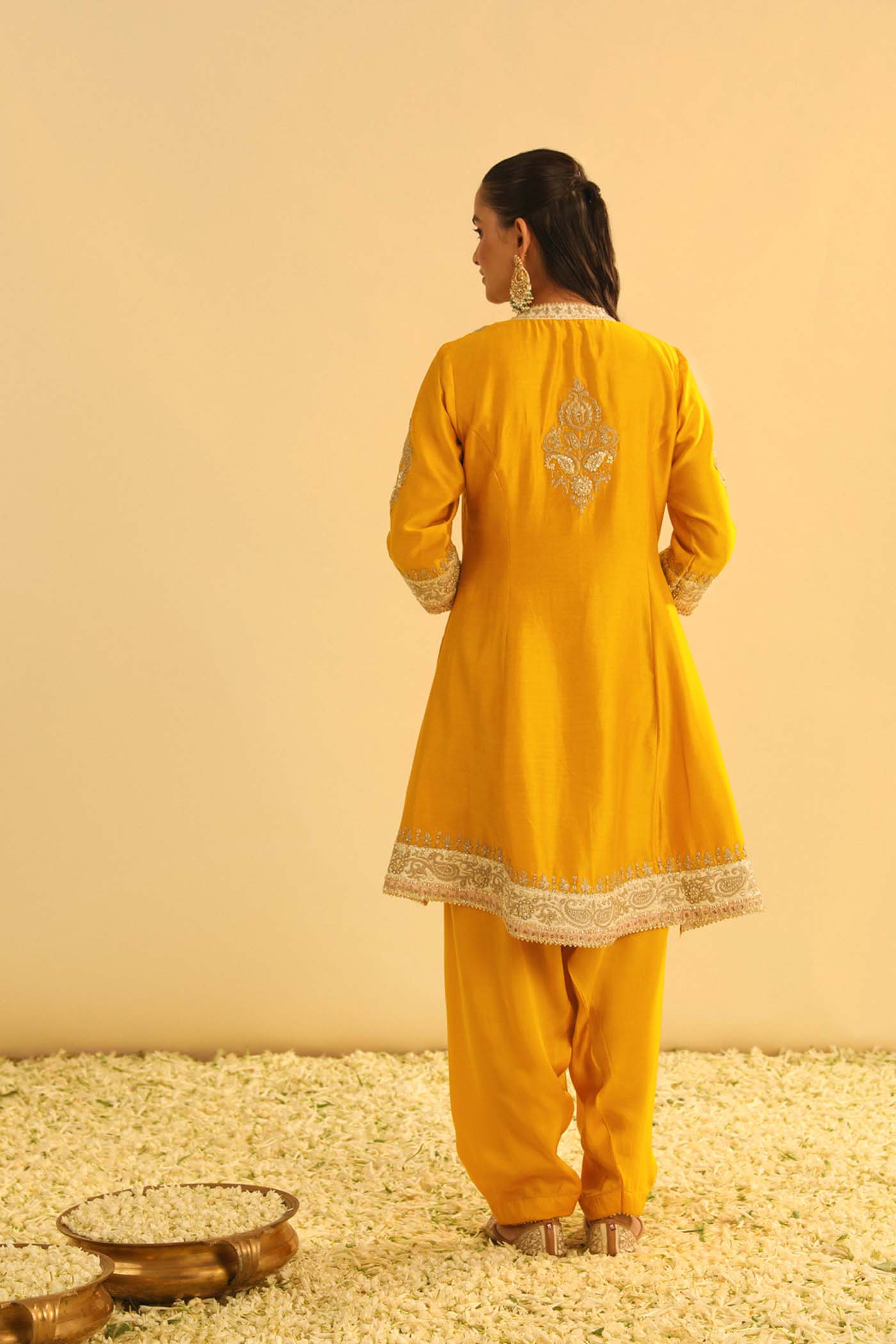 Amani - Mustard A-Line Kurta With Salwar & Dupatta
