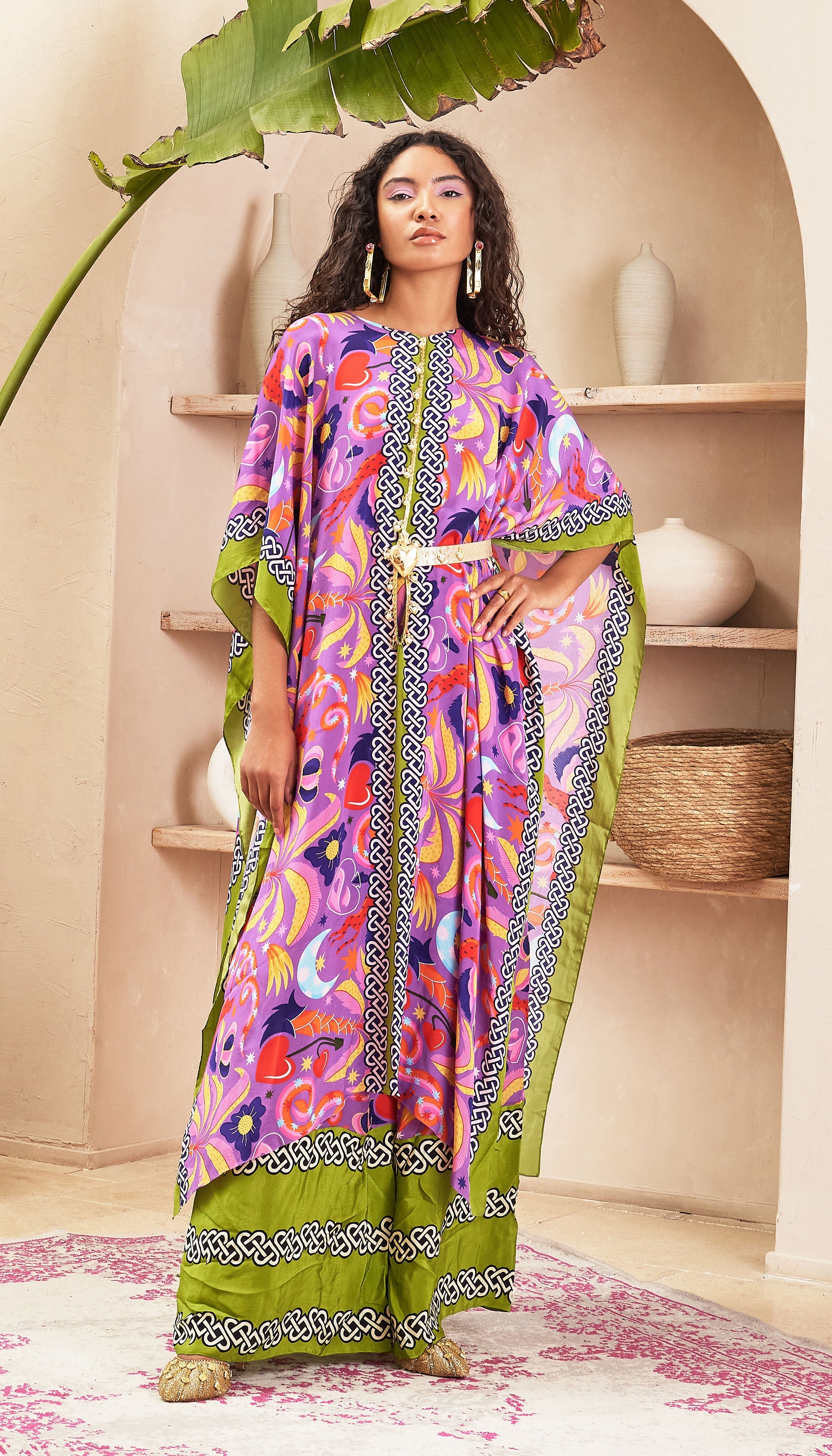 Sylvia - Lilac Kaftan Top & Pant Set