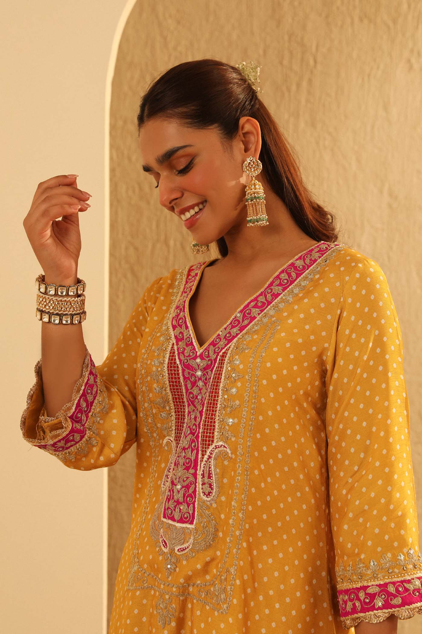 Siara - Long A-Line Choga With Salwar