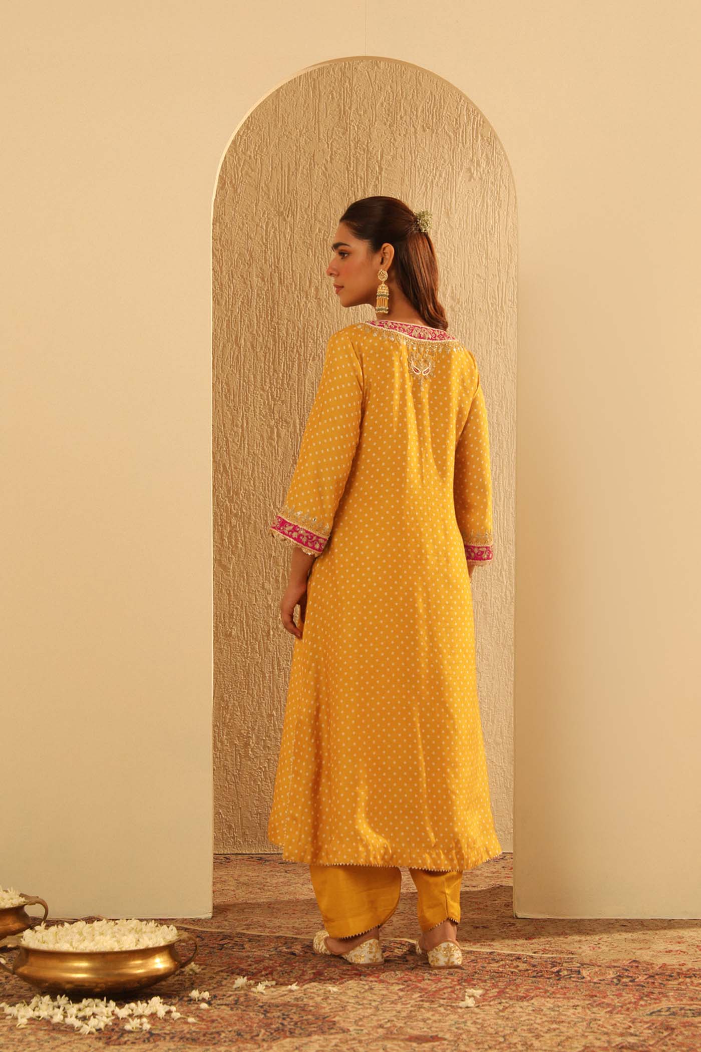 Siara - Long A-Line Choga With Salwar