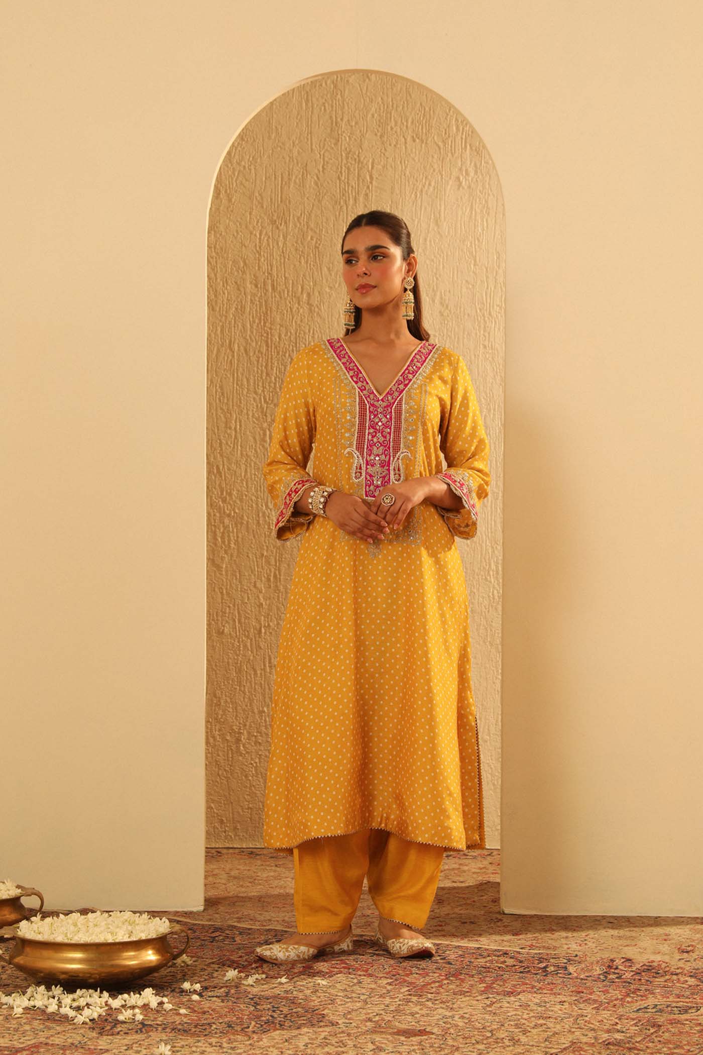 Siara - Long A-Line Choga With Salwar