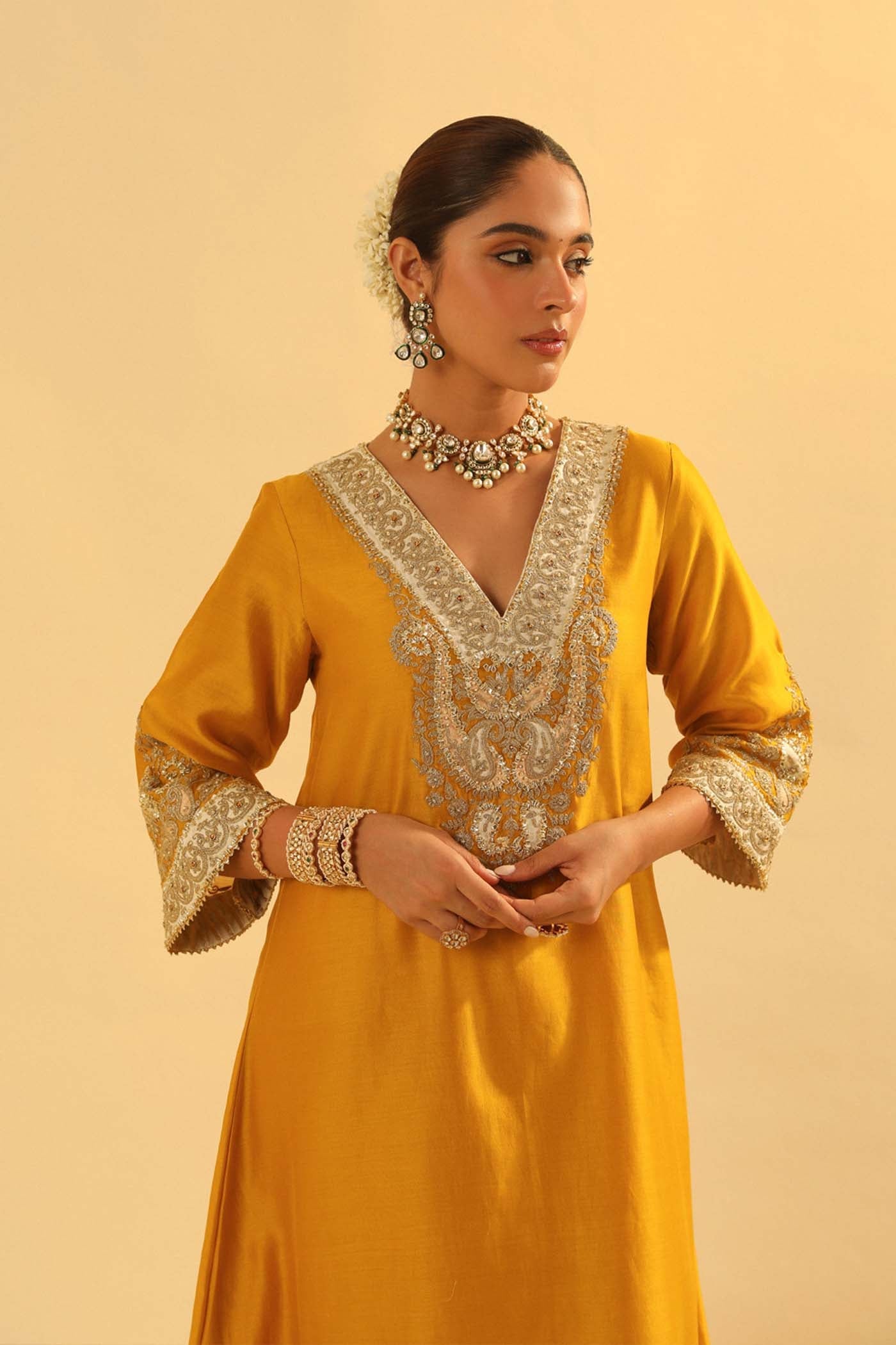 Shazana - Long A-Line Choga With Salwar
