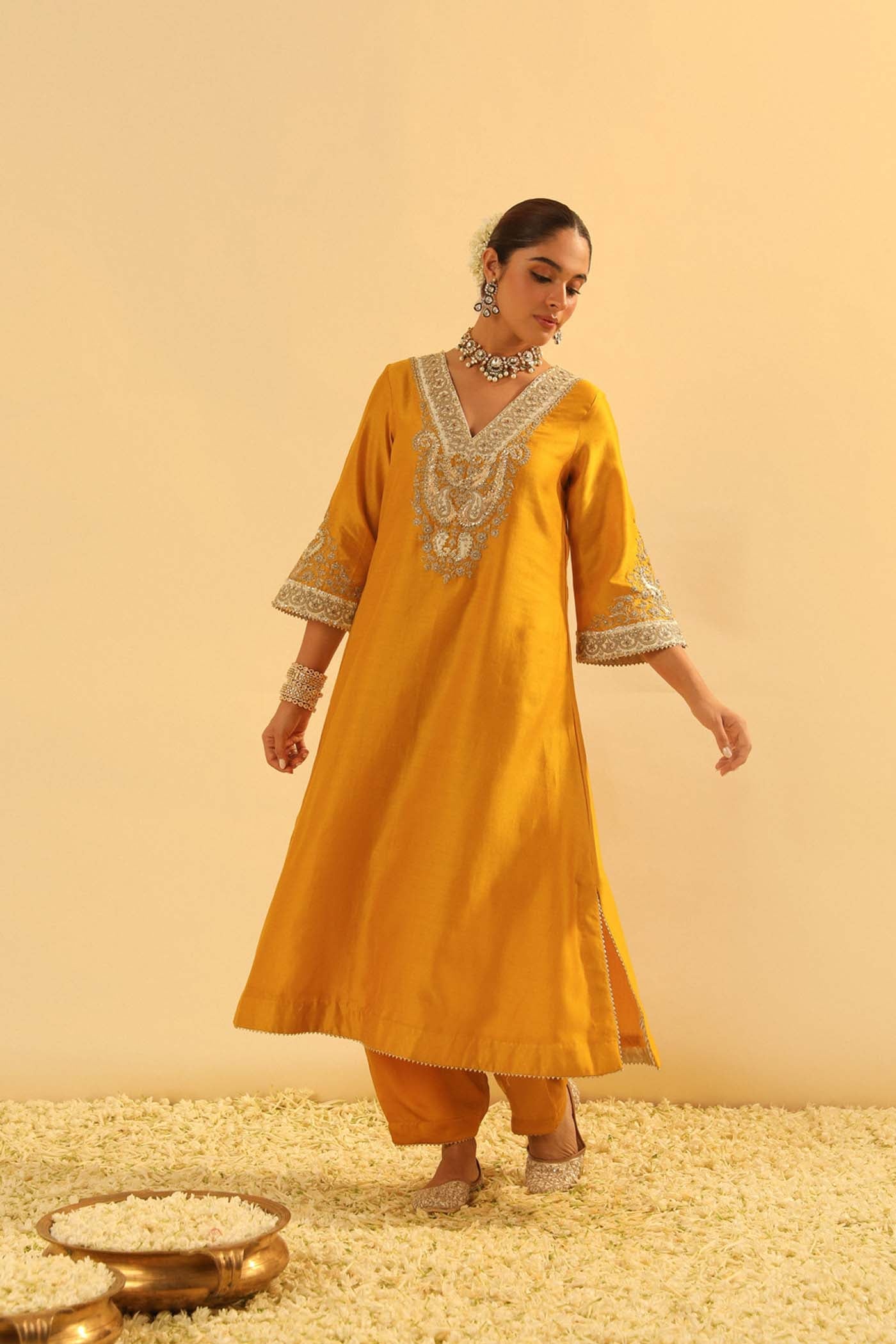 Shazana - Long A-Line Choga With Salwar