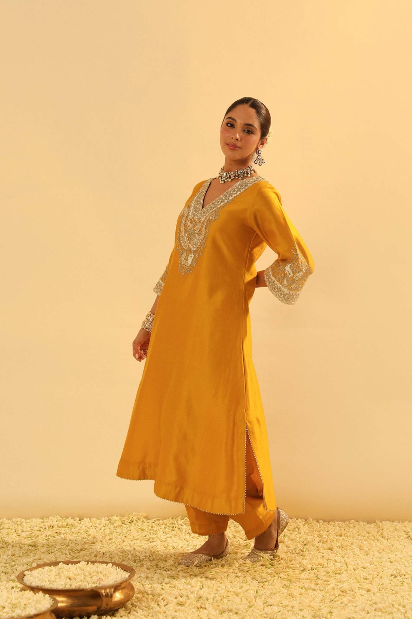 Shazana - Long A-Line Choga With Salwar