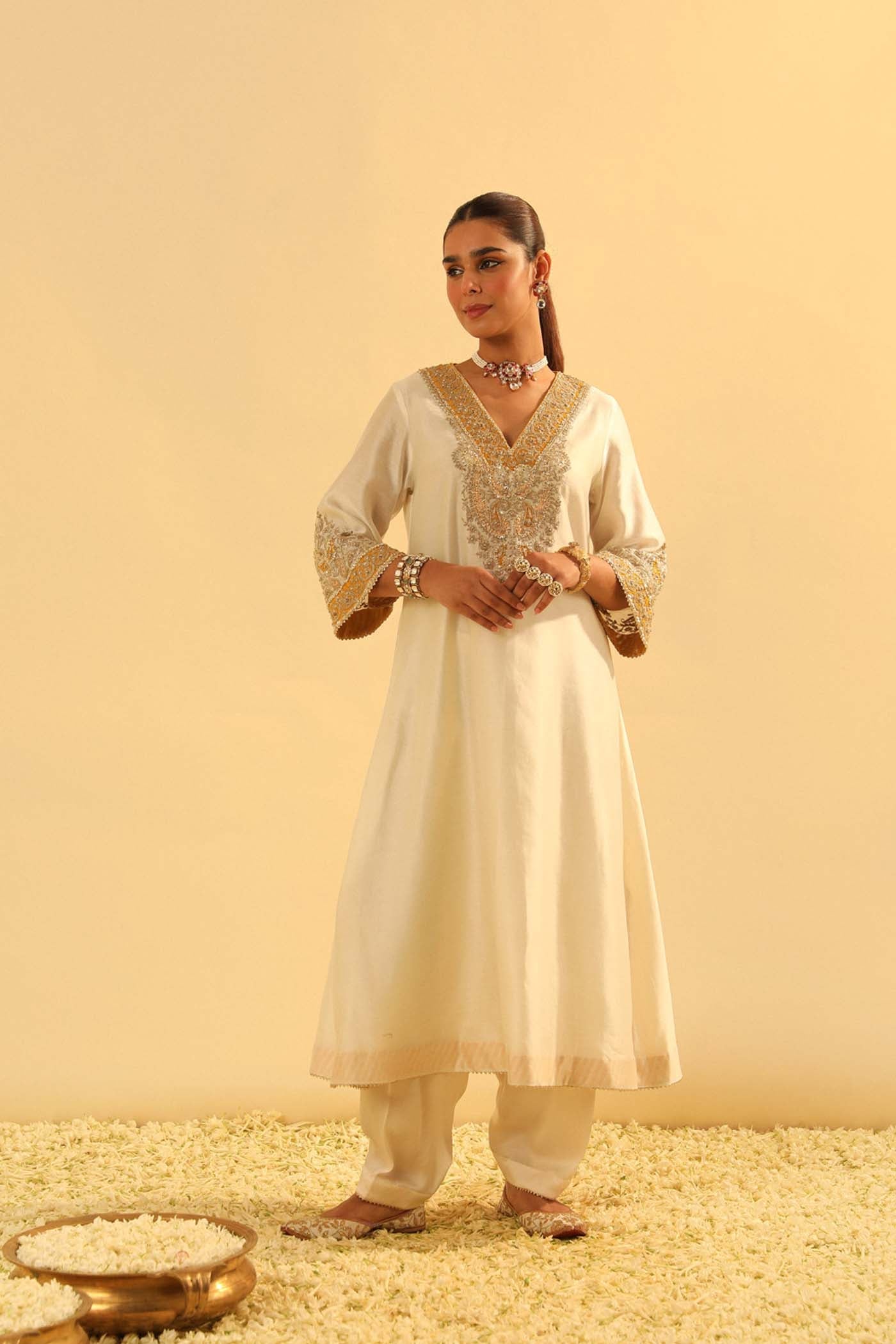 Shazana - Long A-Line Choga With Salwar
