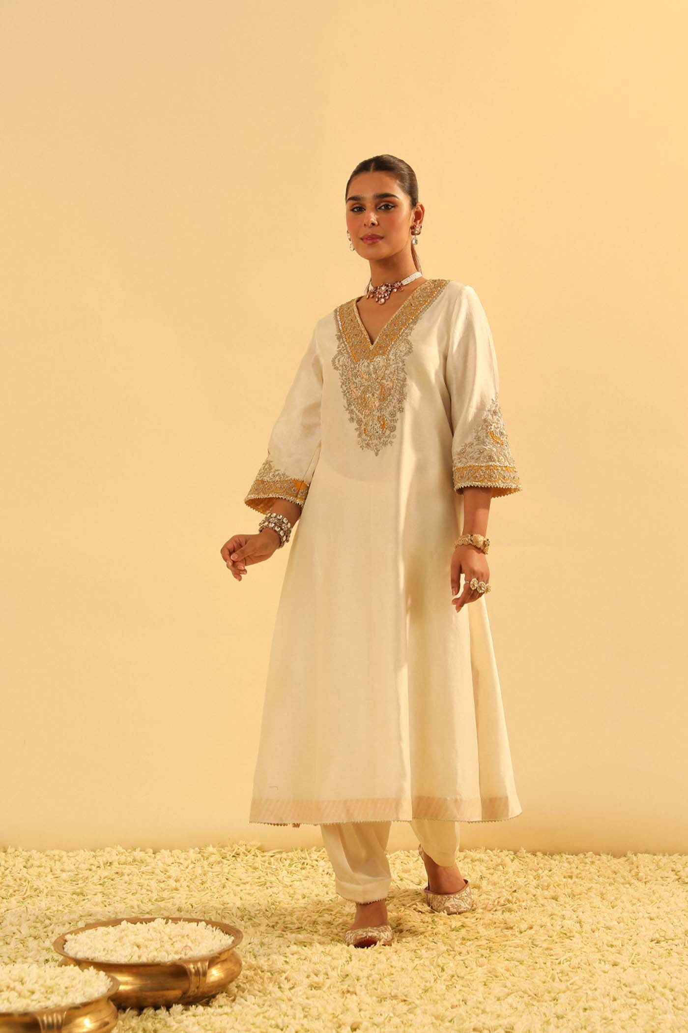 Shazana - Long A-Line Choga With Salwar