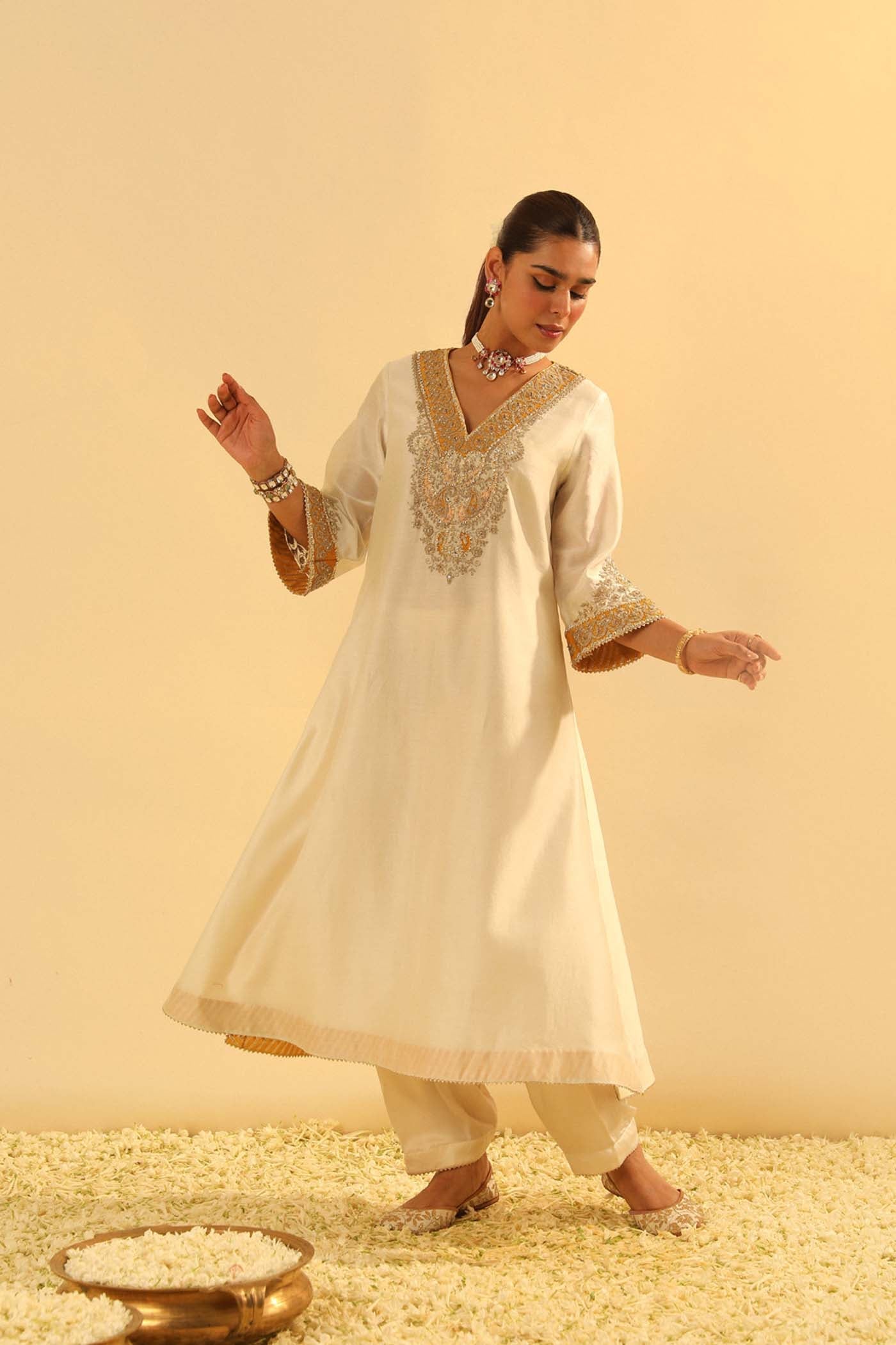 Shazana - Long A-Line Choga With Salwar