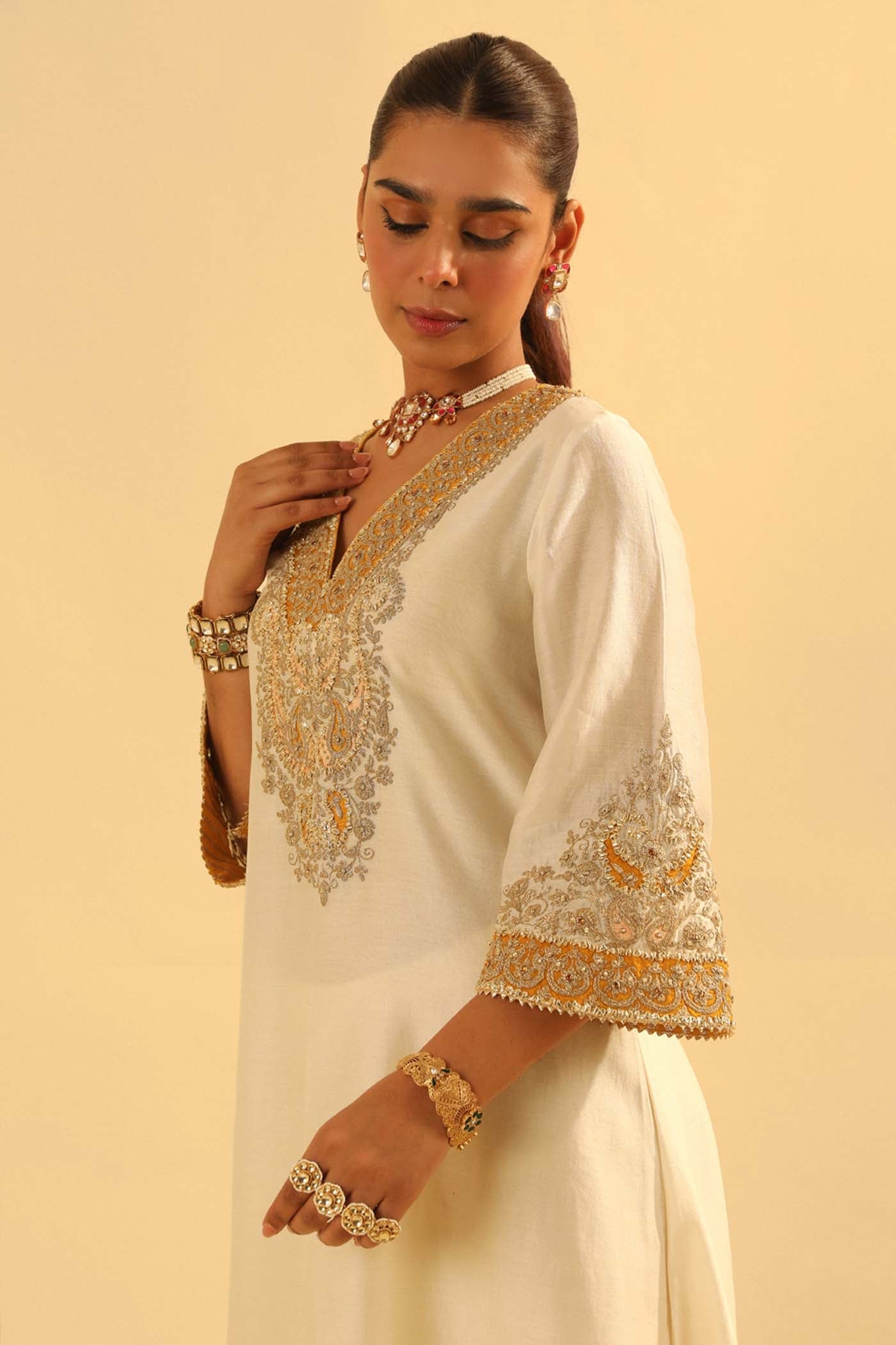 Shazana - Long A-Line Choga With Salwar