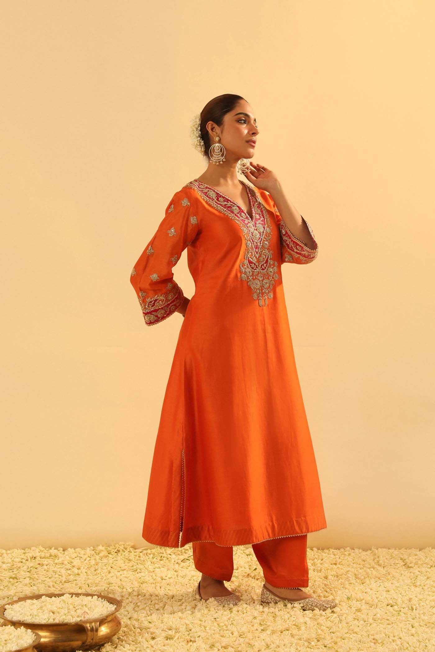 Alima - Long A-Line Choga With Salwar