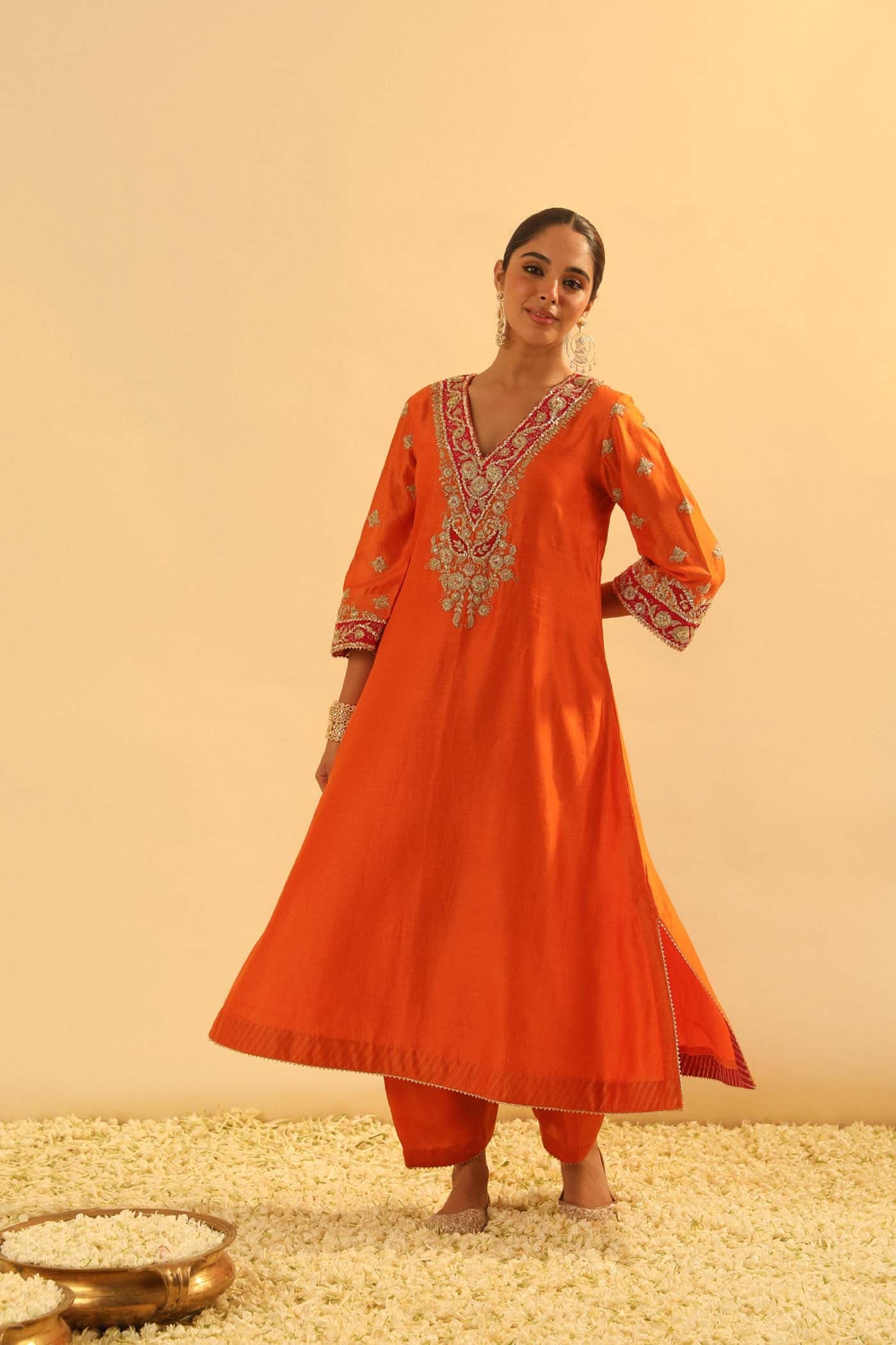 Alima - Long A-Line Choga With Salwar