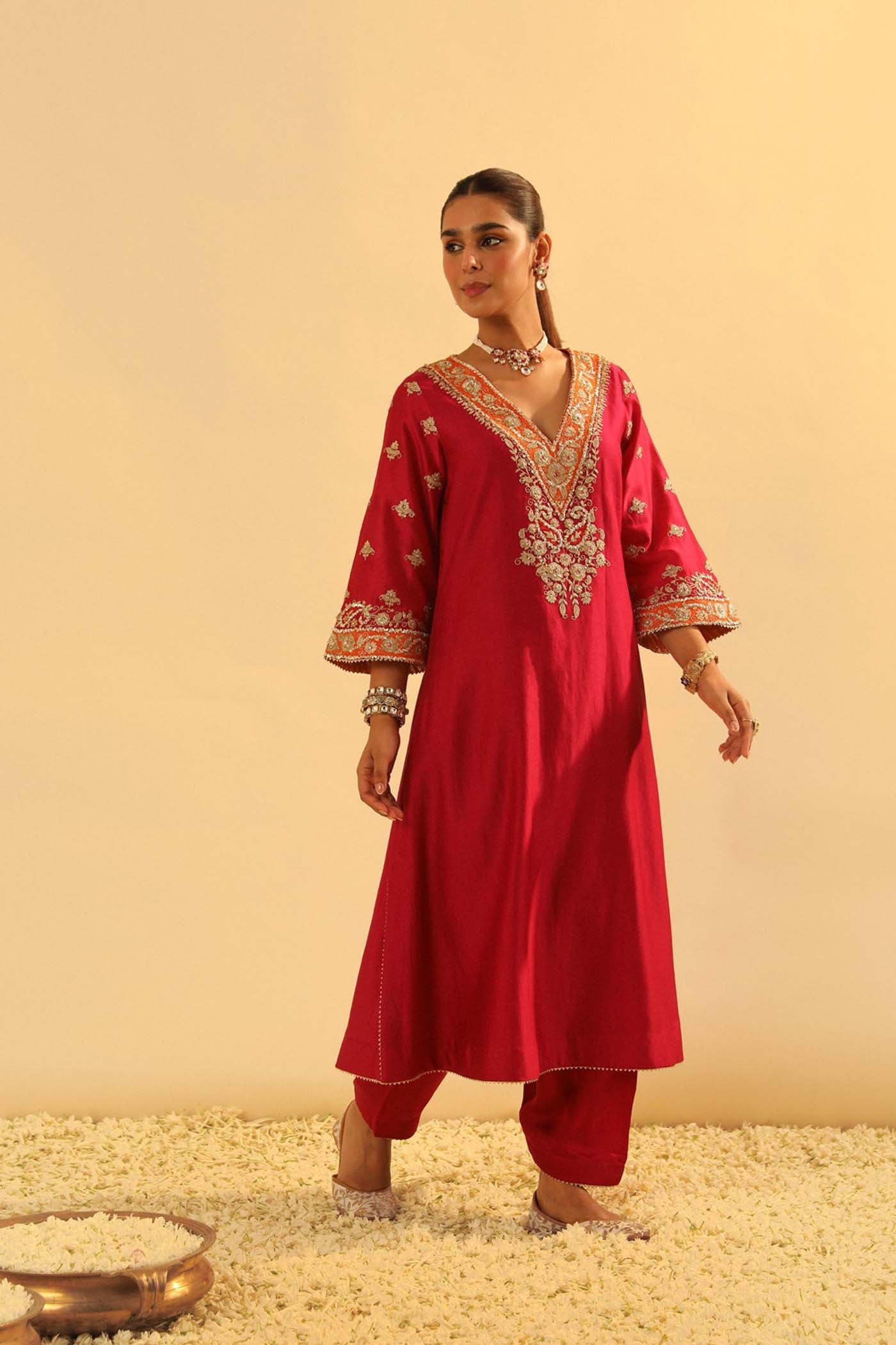 Alima - Long A-Line Choga With Salwar