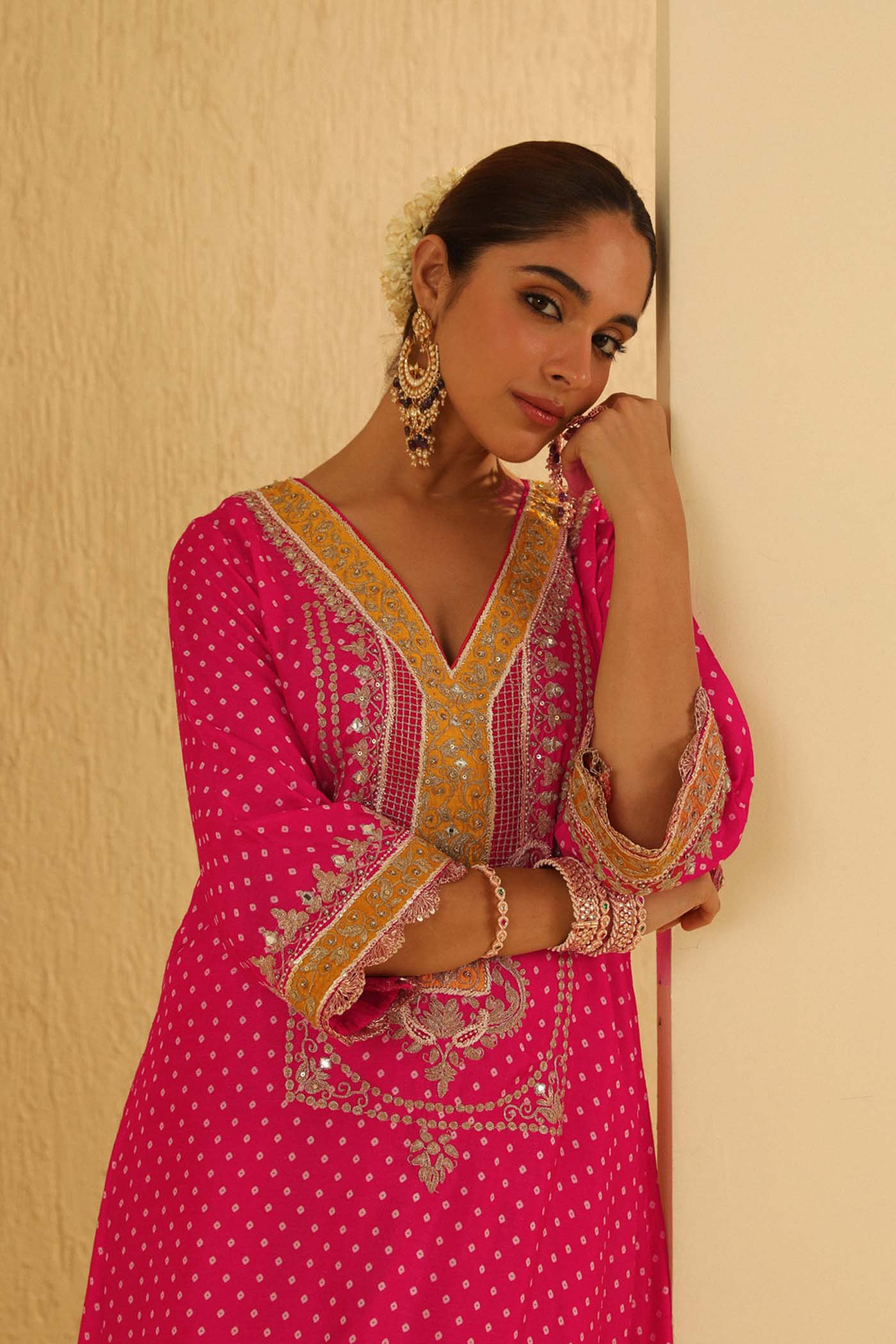 Siara - Long A-Line Choga With Salwar