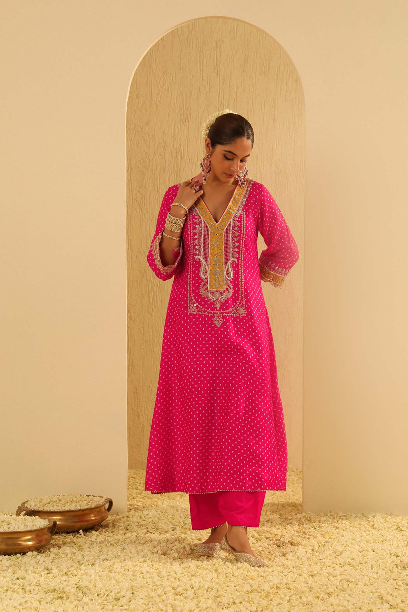 Siara - Long A-Line Choga With Salwar