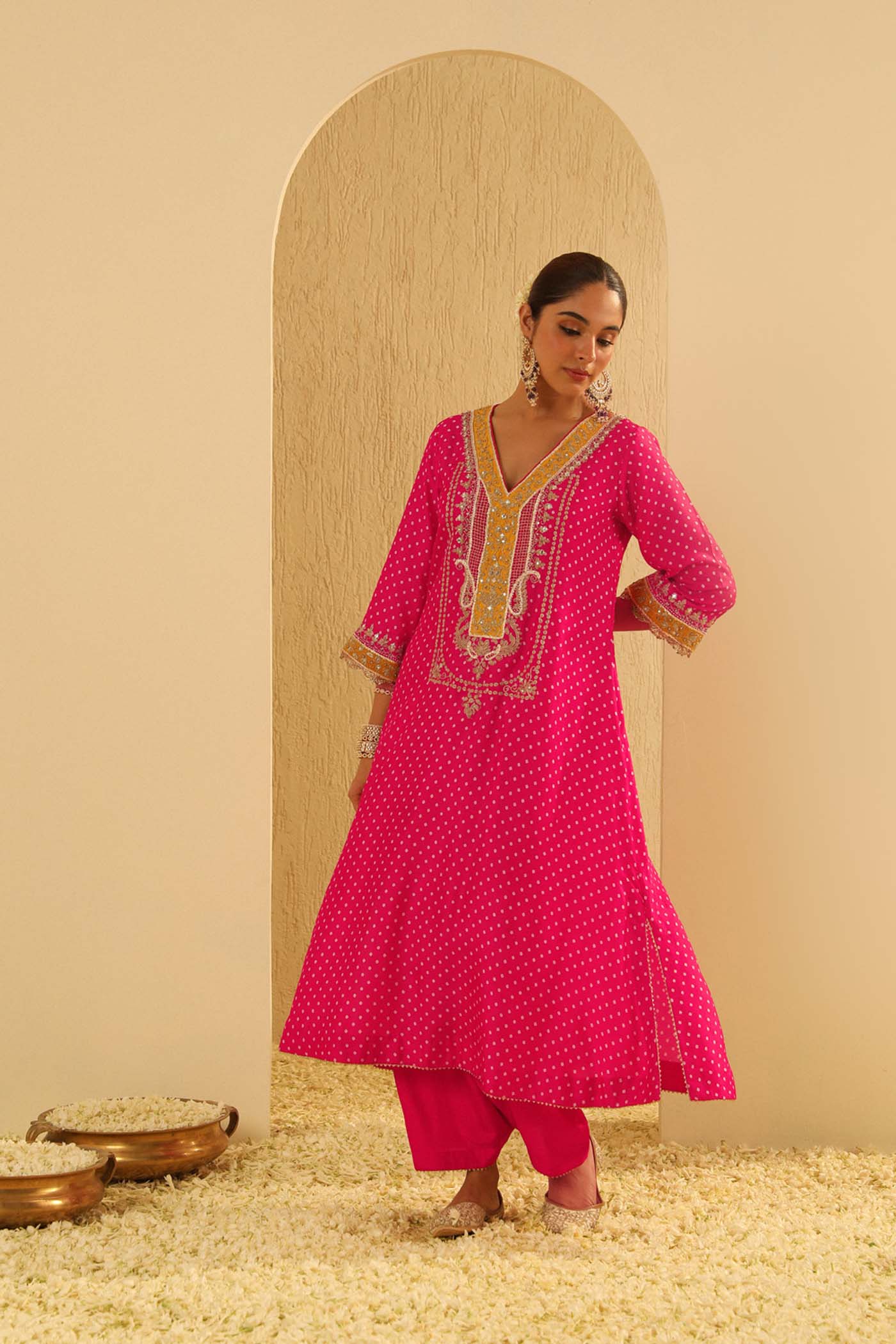 Siara - Long A-Line Choga With Salwar