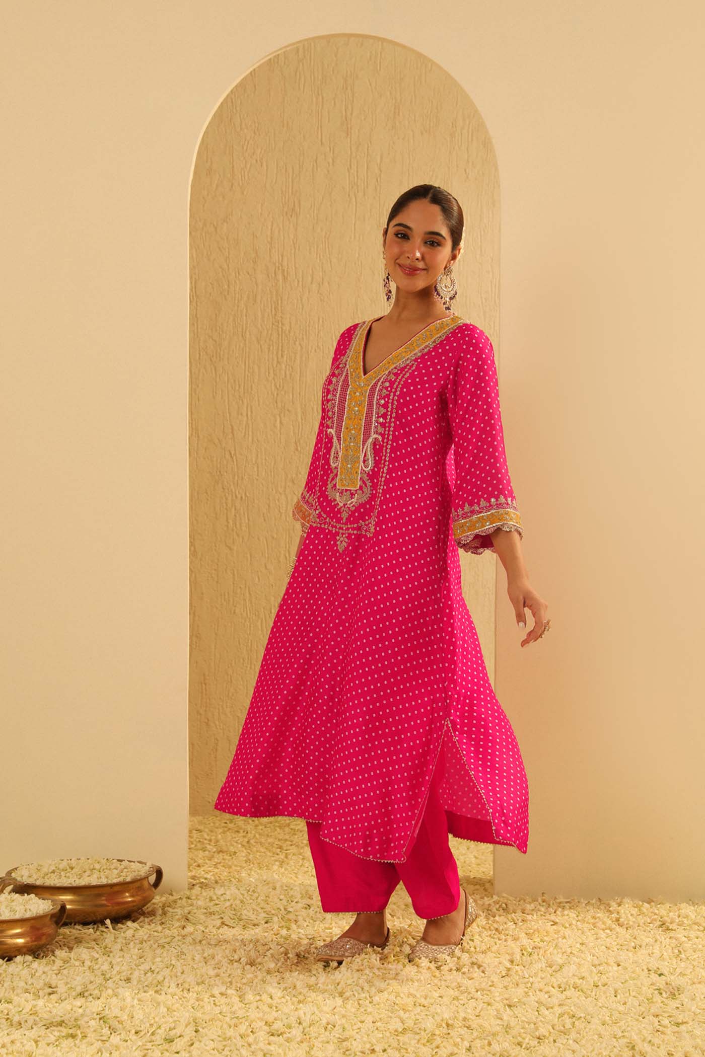 Siara - Long A-Line Choga With Salwar