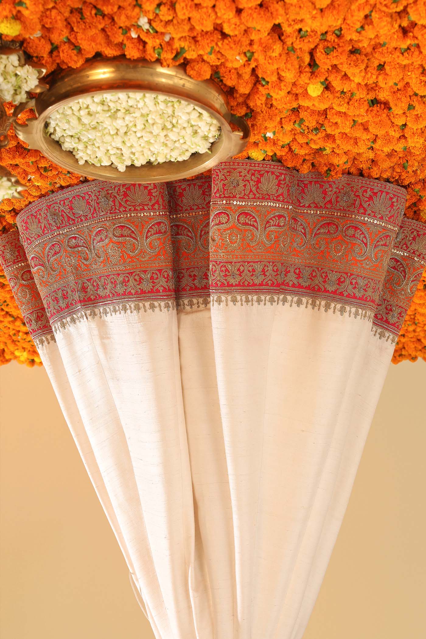Sidra - Daisy Ivory Blouse, Lehenga And Dupatta