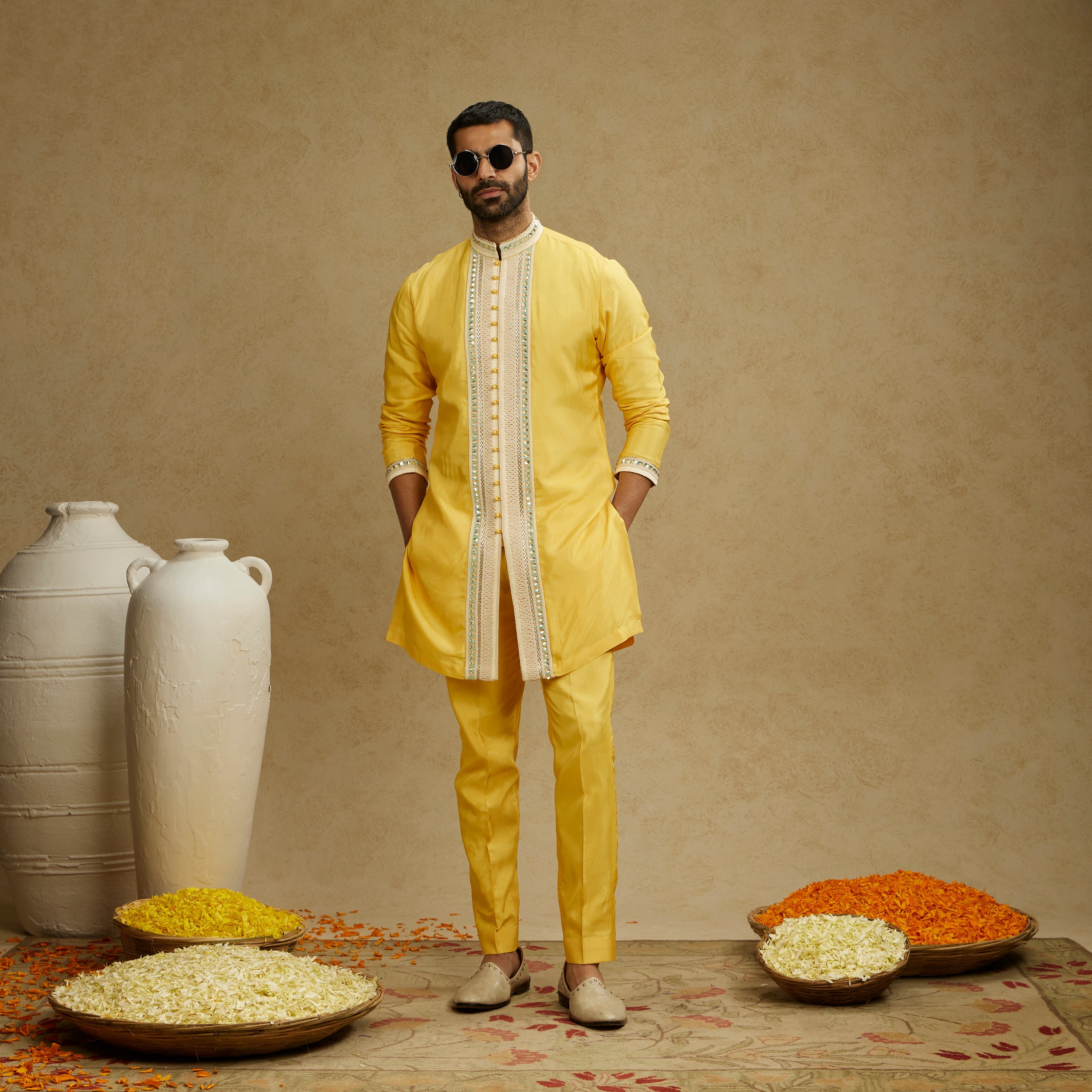 Dandelion Front Work Kurta Set