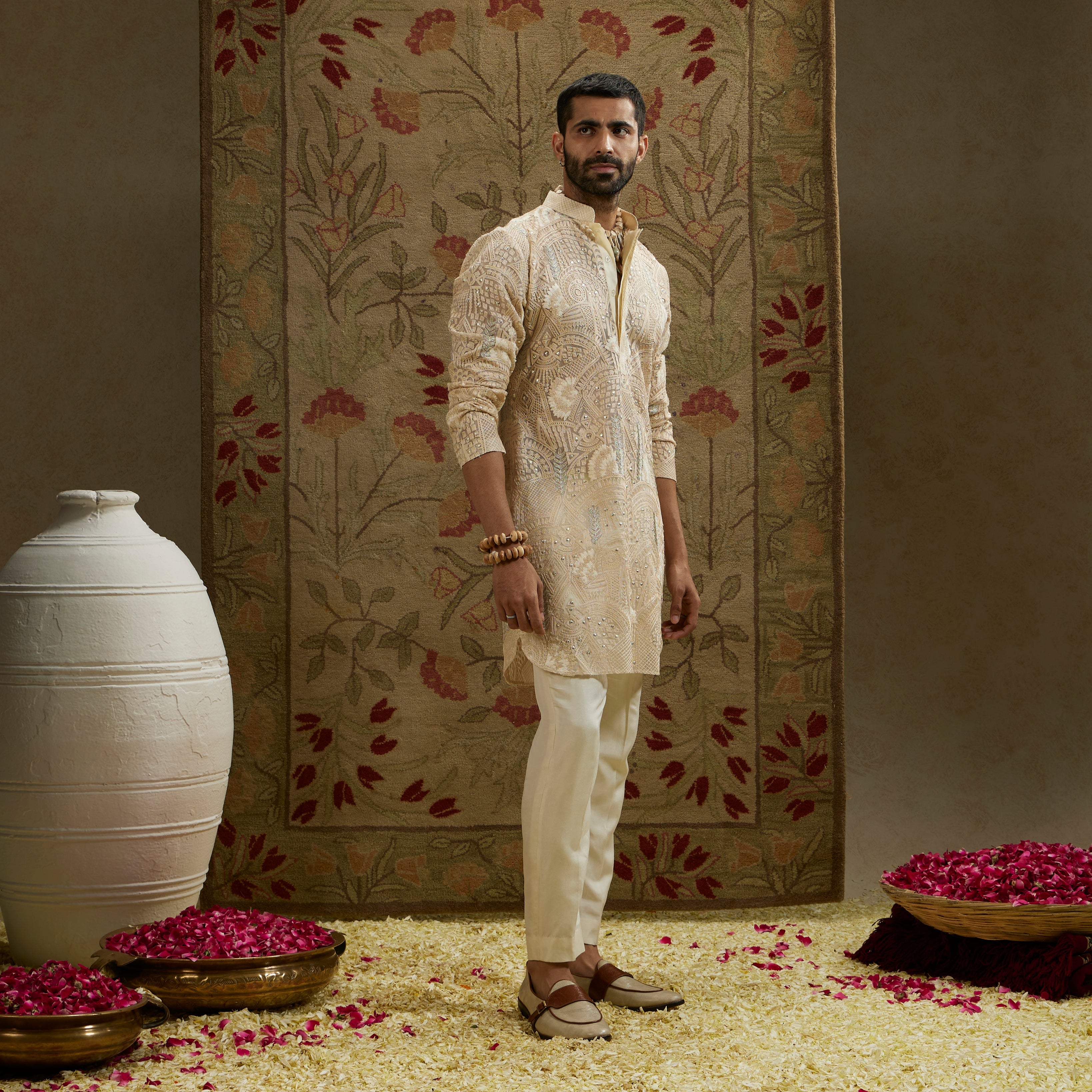 Magnolia Organza Embellished Kurta Set