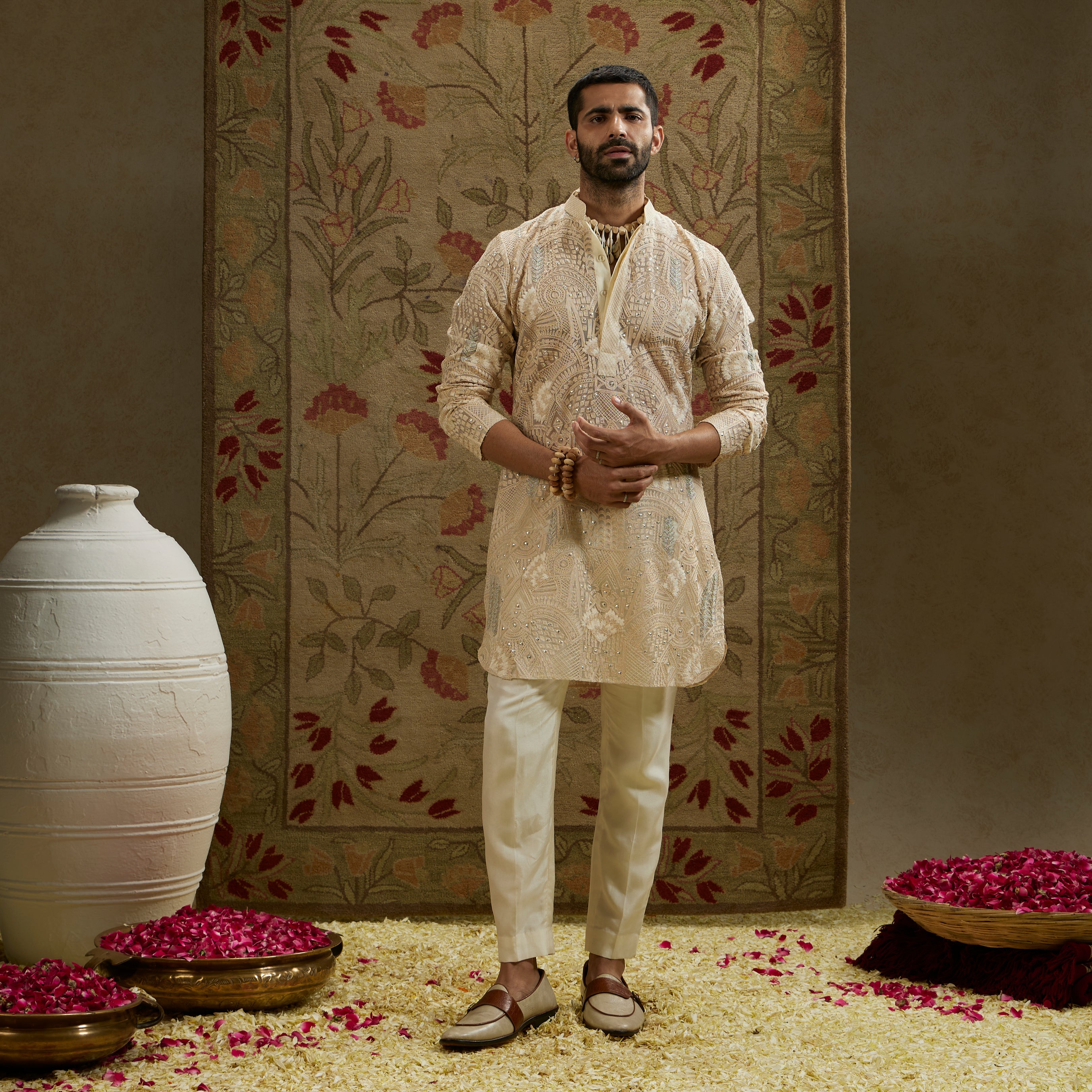 Magnolia Organza Embellished Kurta Set