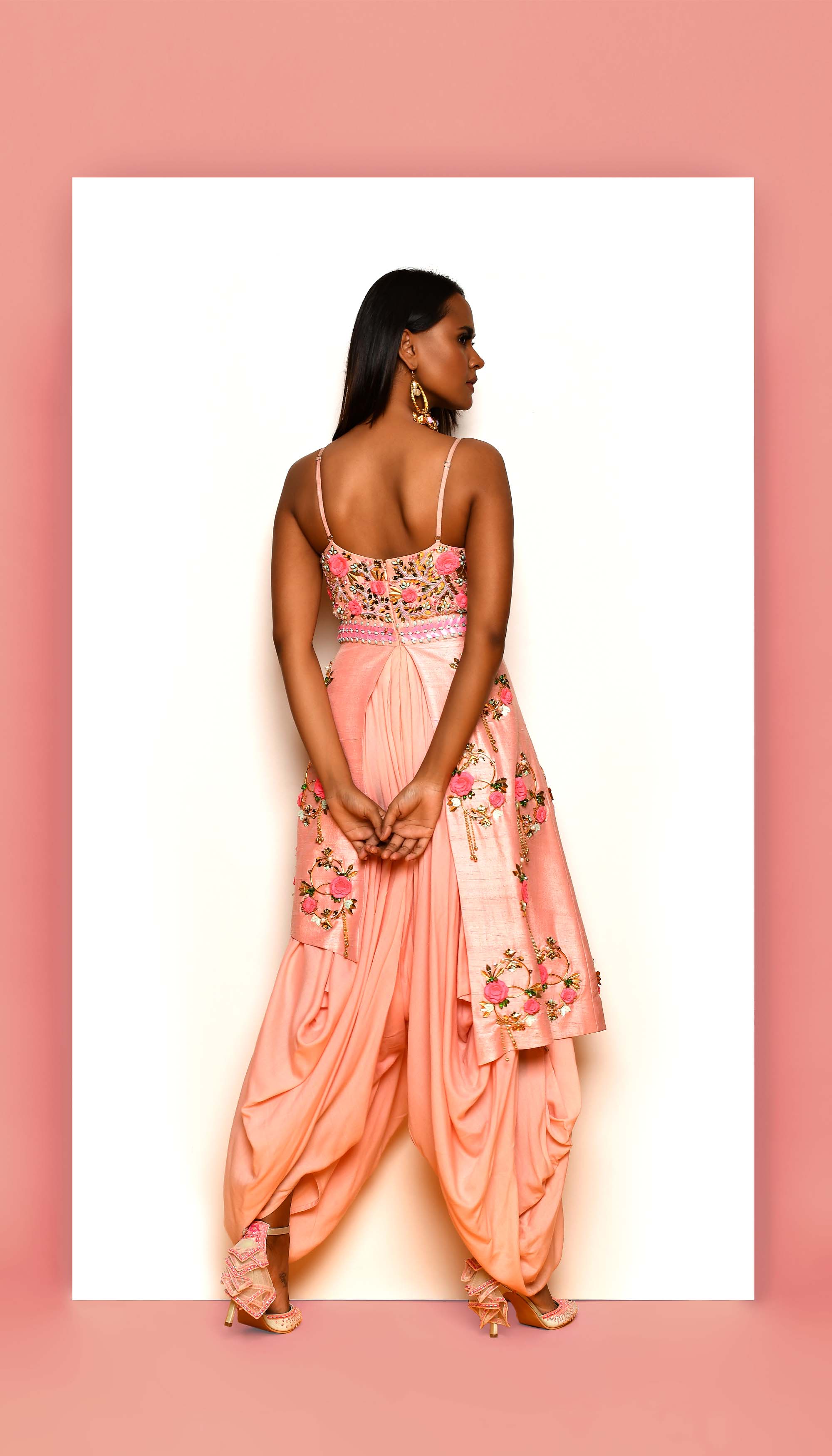 At First Blush - Peach Embellished Jumpsuit