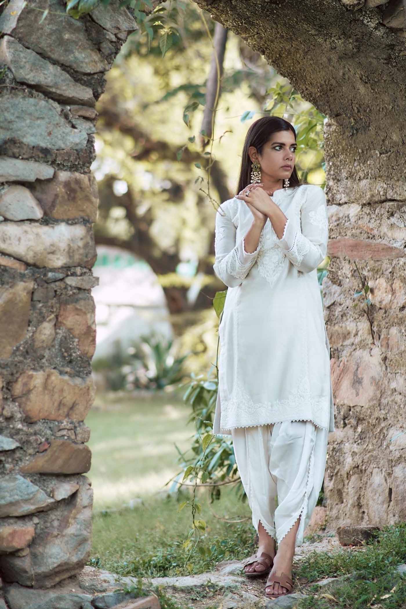 Pallavi Singh In Ayika - Frosty Green Short Kurta With Dhoti