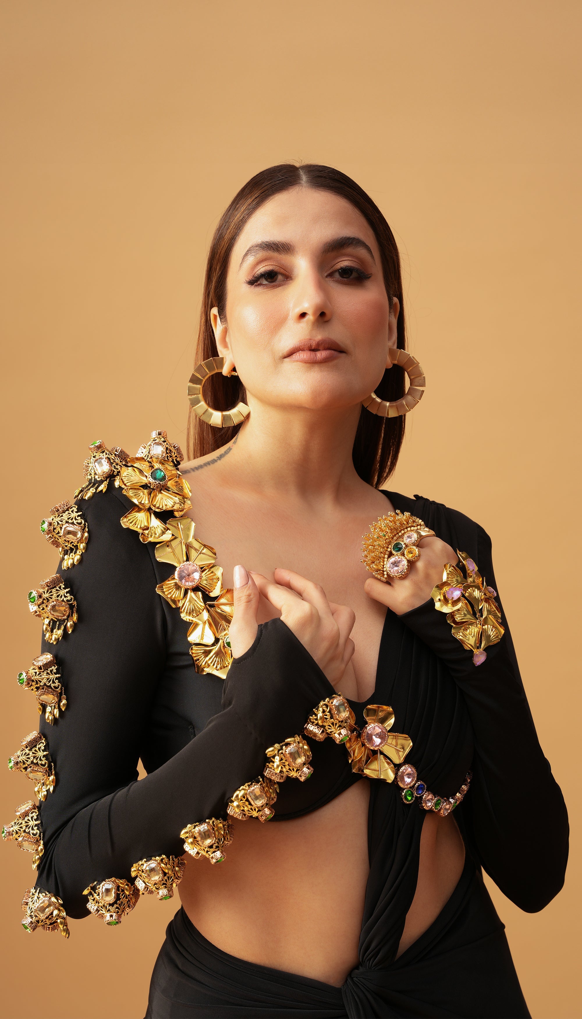 Midnight Moon - Black Pre-Draped Saree