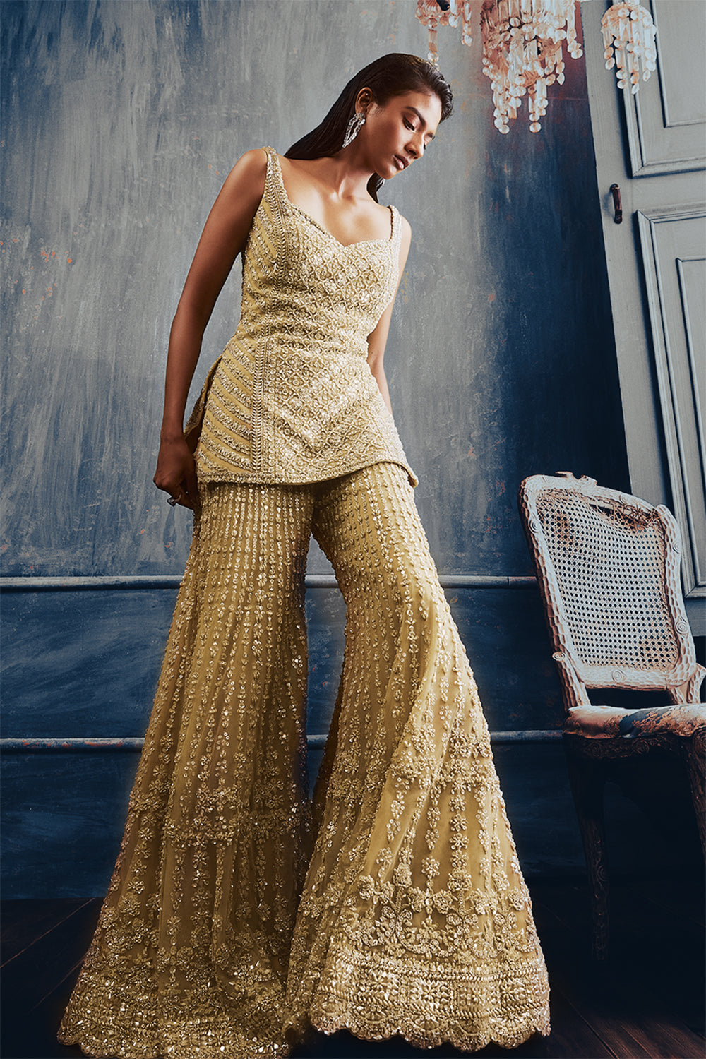 Pooja Hegde In Olive Green Garara Set